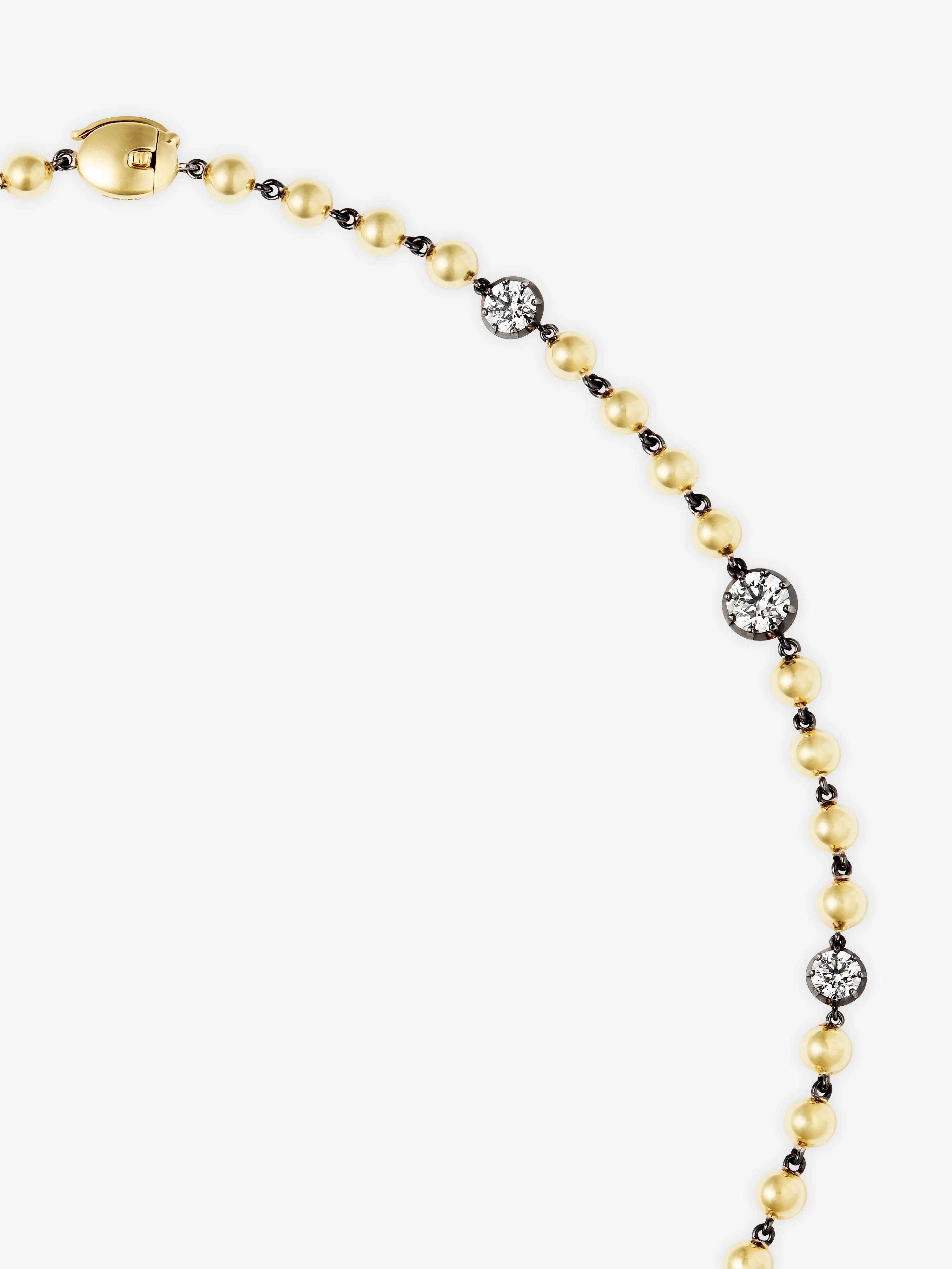Ball n Chain Yellow Gold Multi Diamond 16" Necklace - Image 4