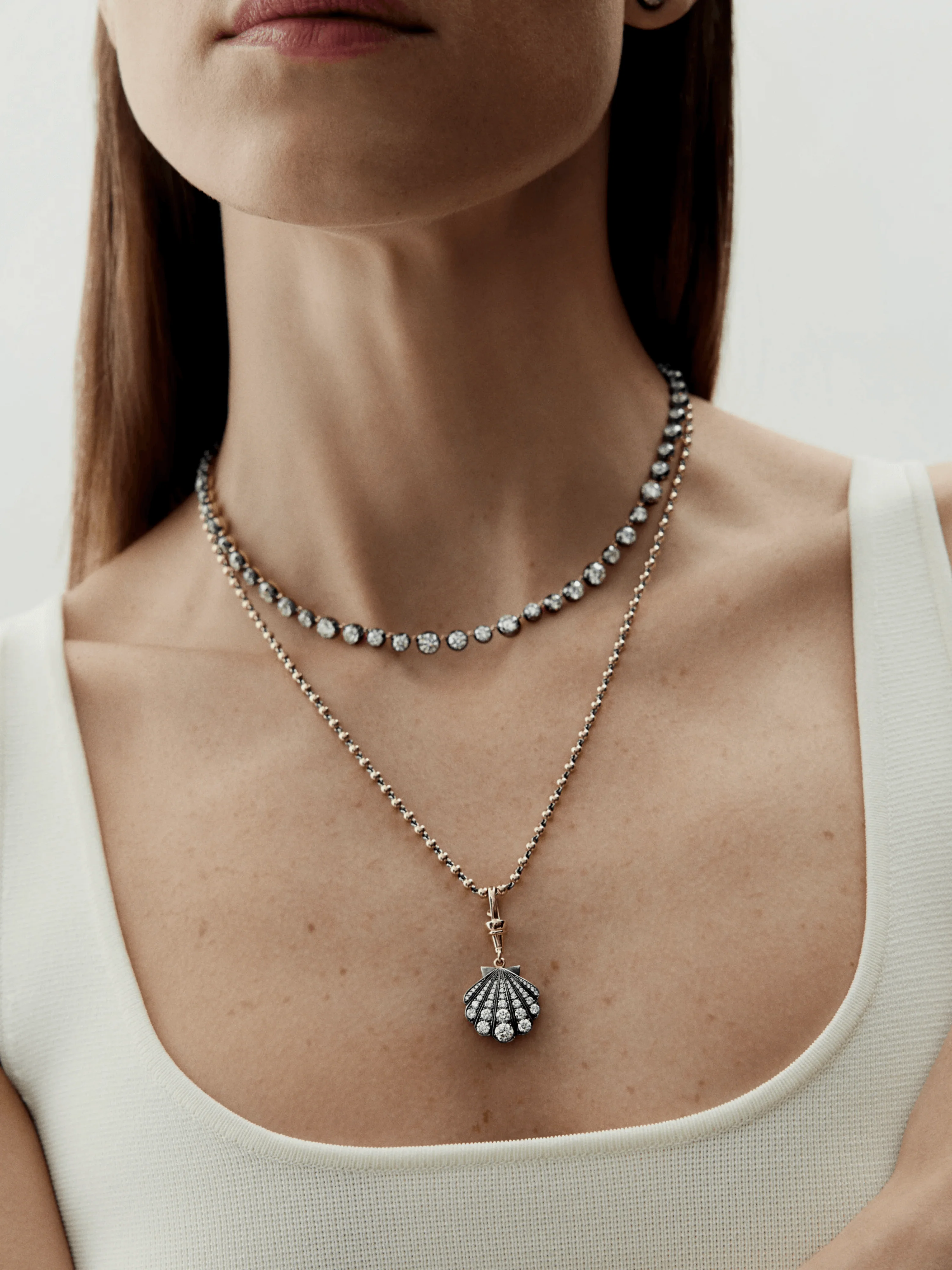 Beaches Detachable Shell Diamond Ball n Chain Pendant - Image 3