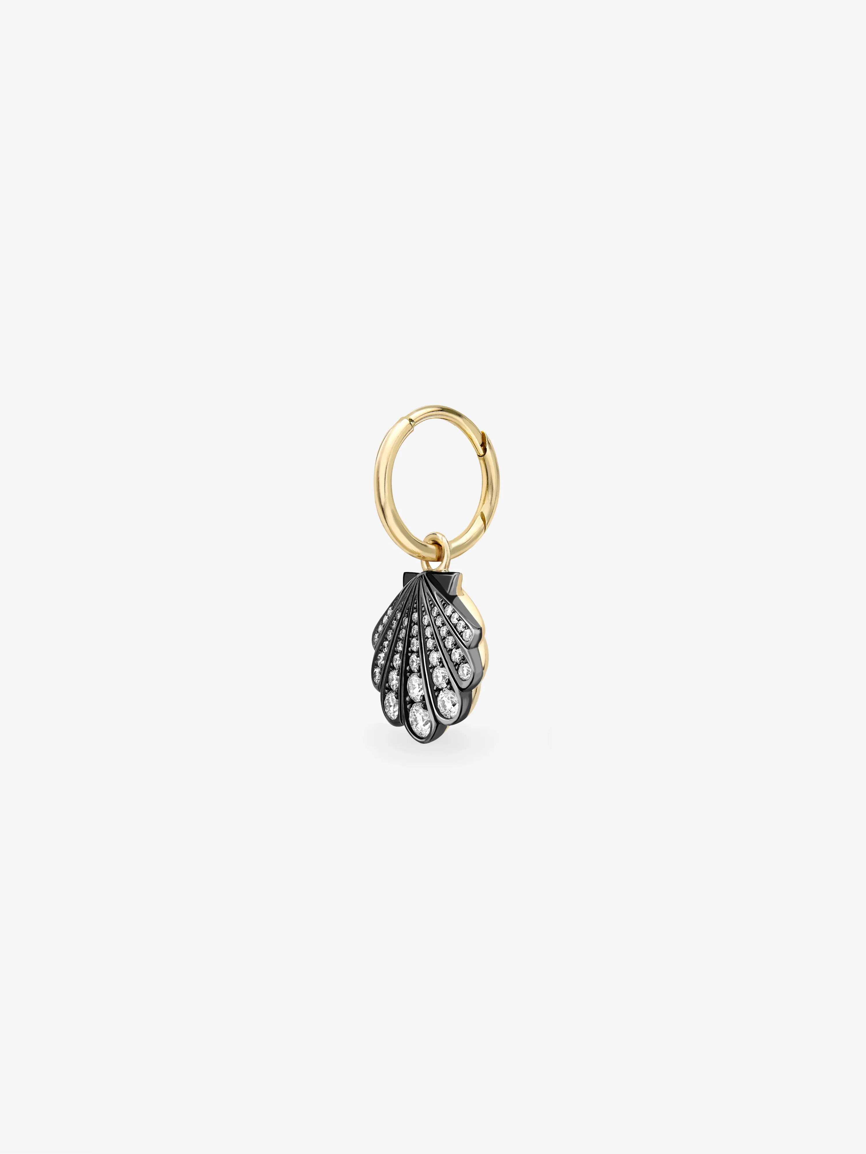 Beaches Mini Diamond Shell Single Gypset Hoop Earring - Image 2