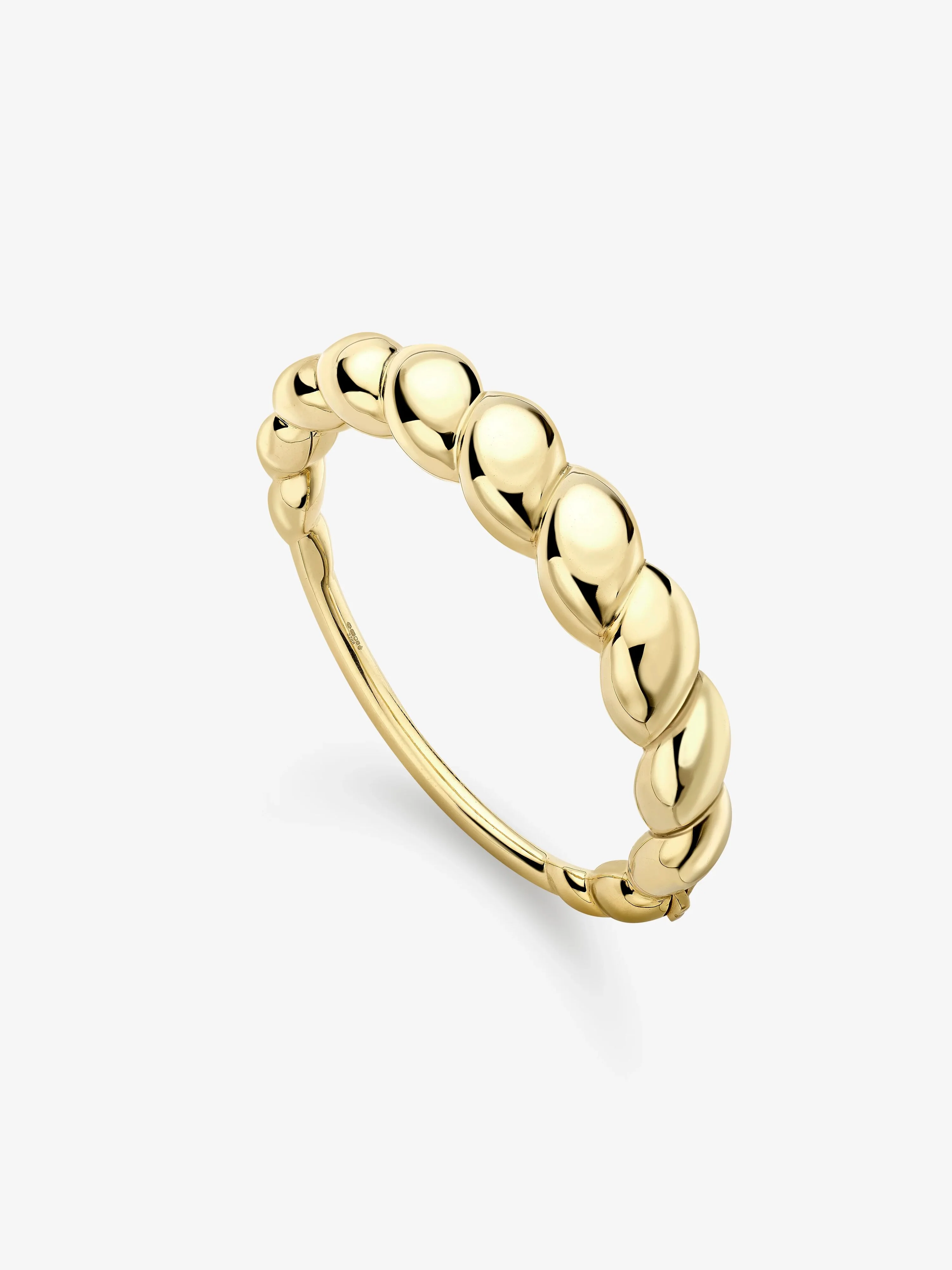 Beaches Wide Yellow Gold Conch Shell Bangle - Image 4