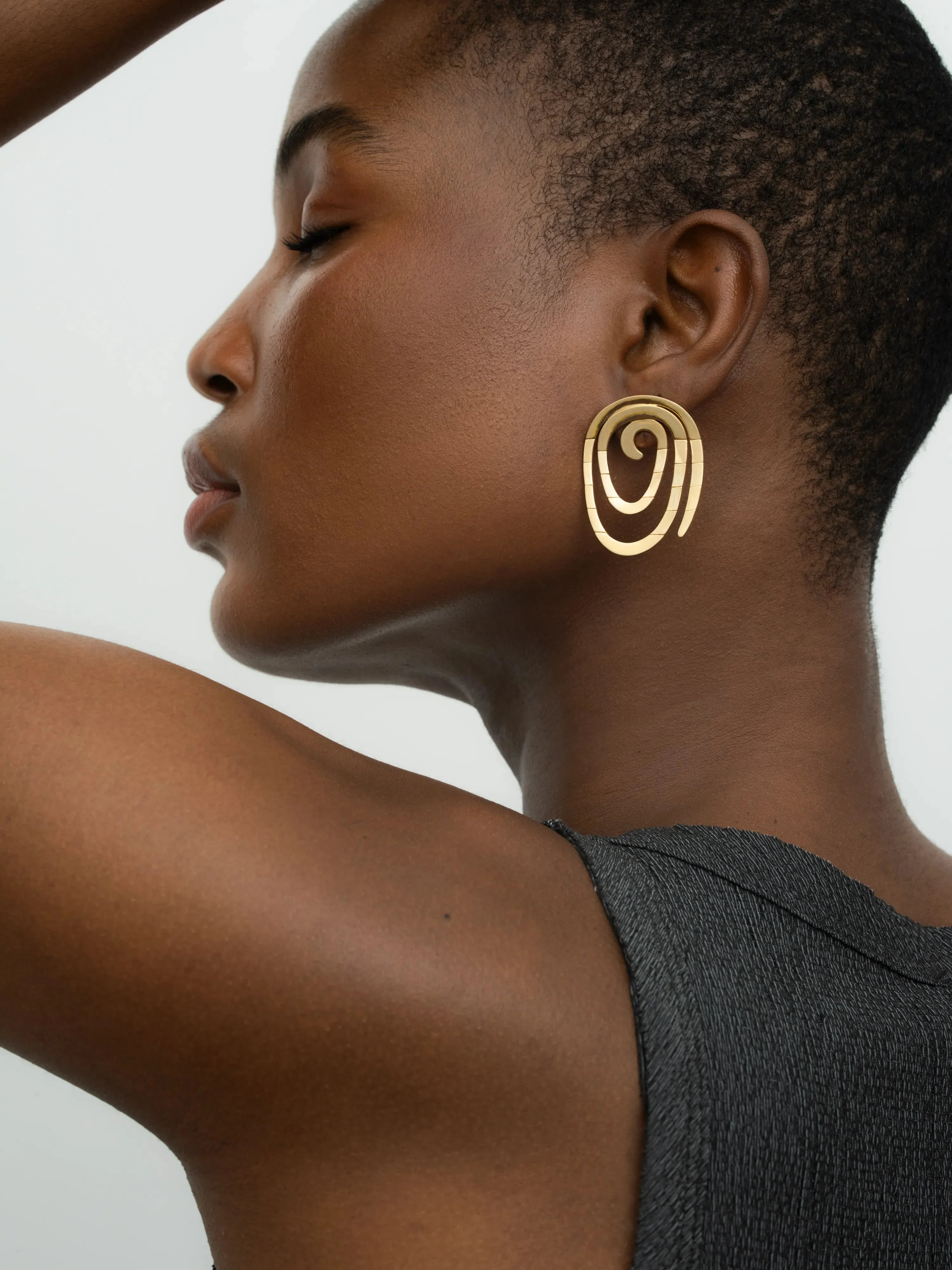 Carmela Gold Spiral Earrings - Image 3