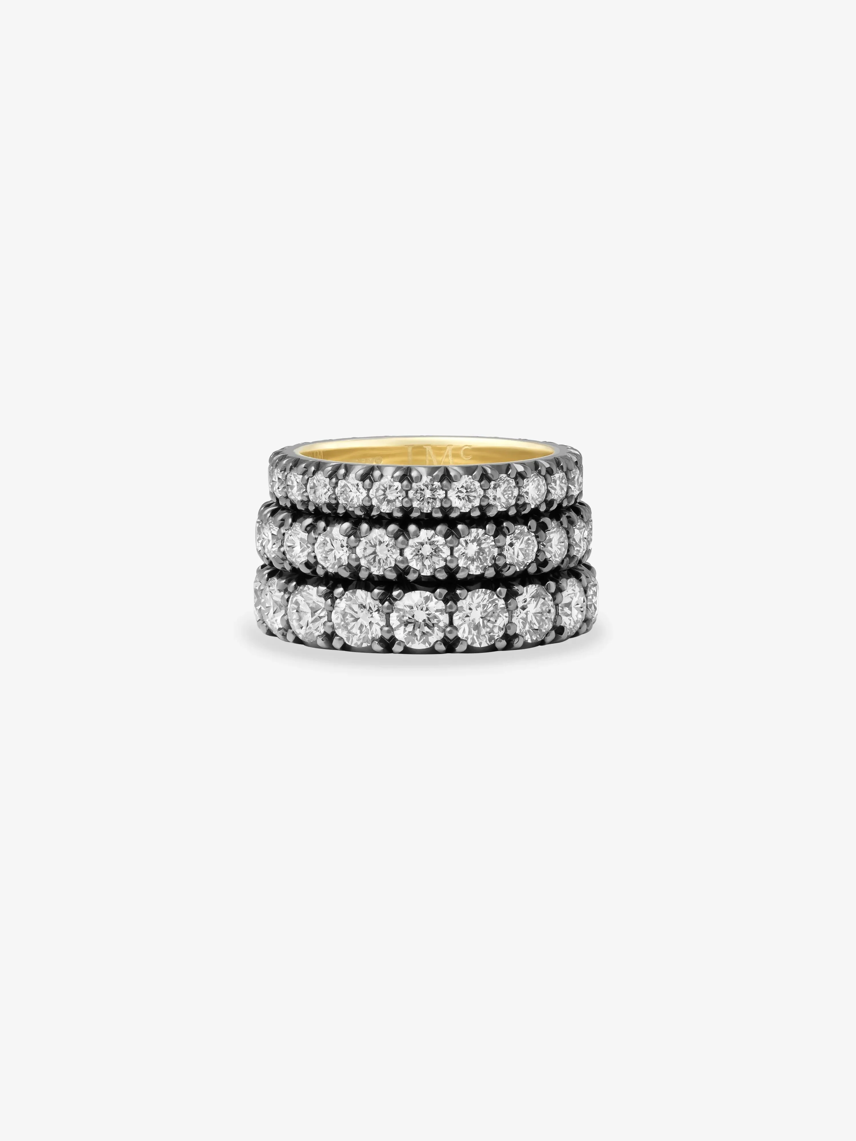 Medium Cut-Down Blackened Gold Band - Image 2