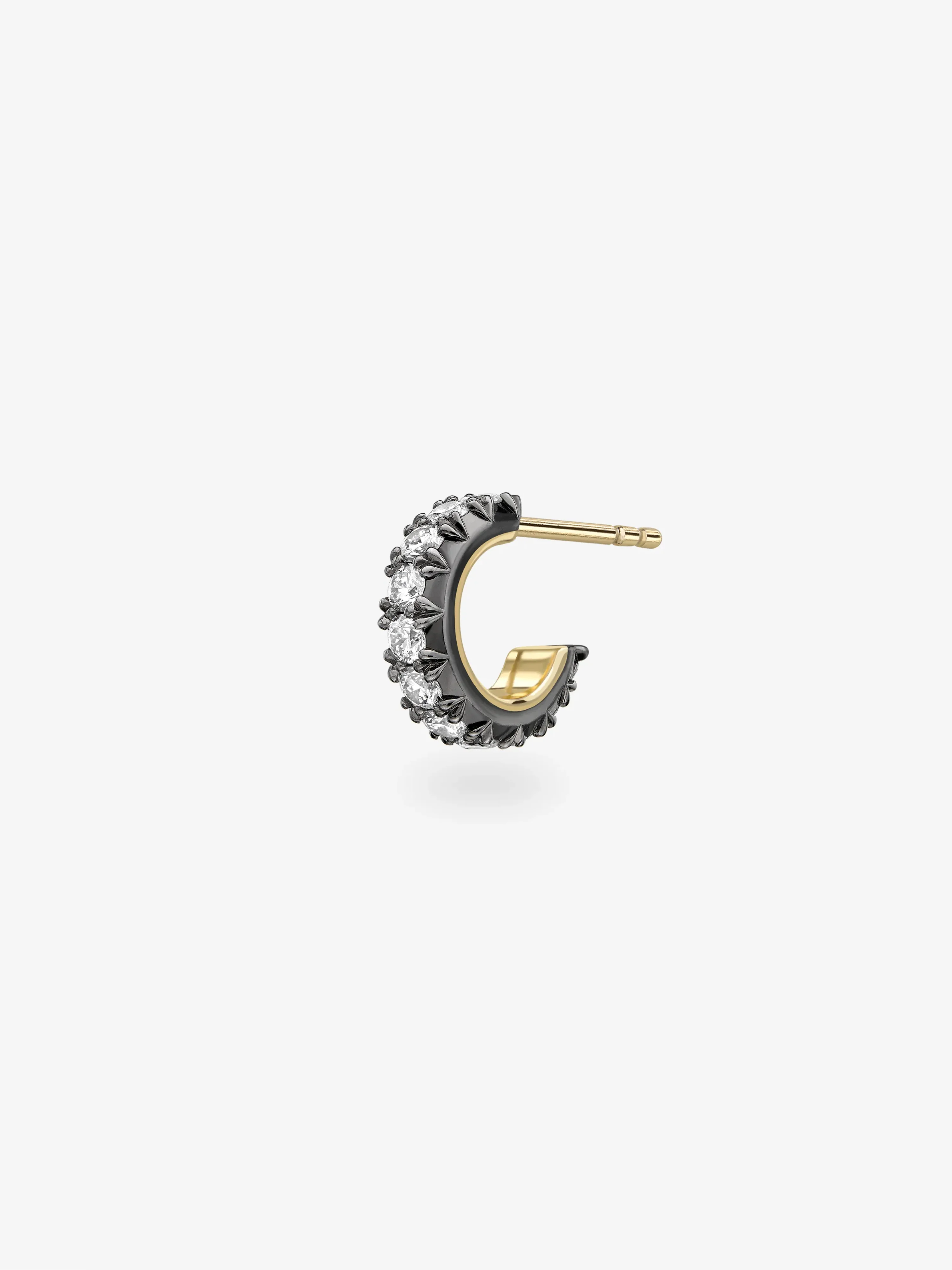 Diamond Huggie Single Hoop Earring - Image 2