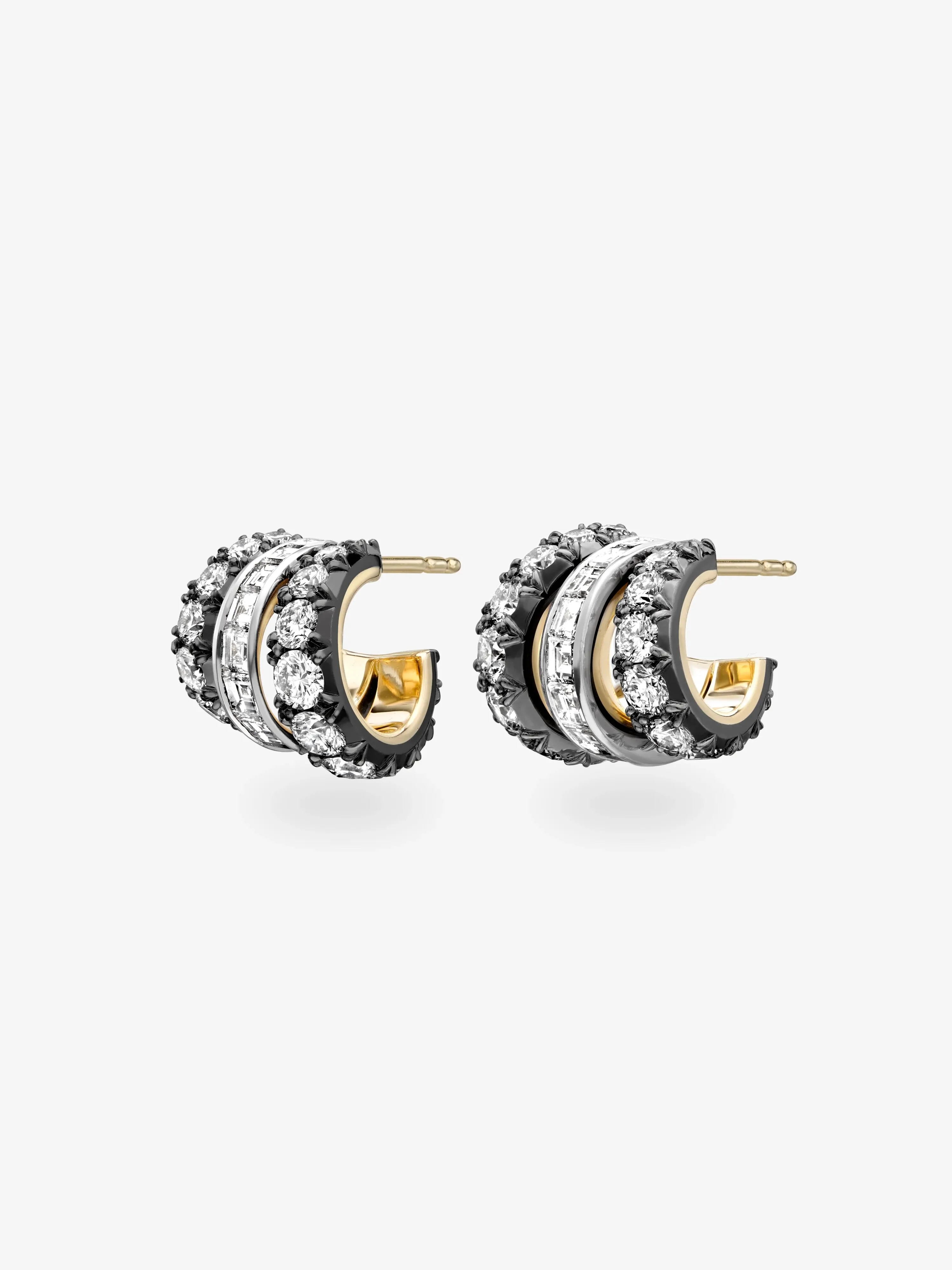 Diamond Tripset Hoop Earrings - Image 2