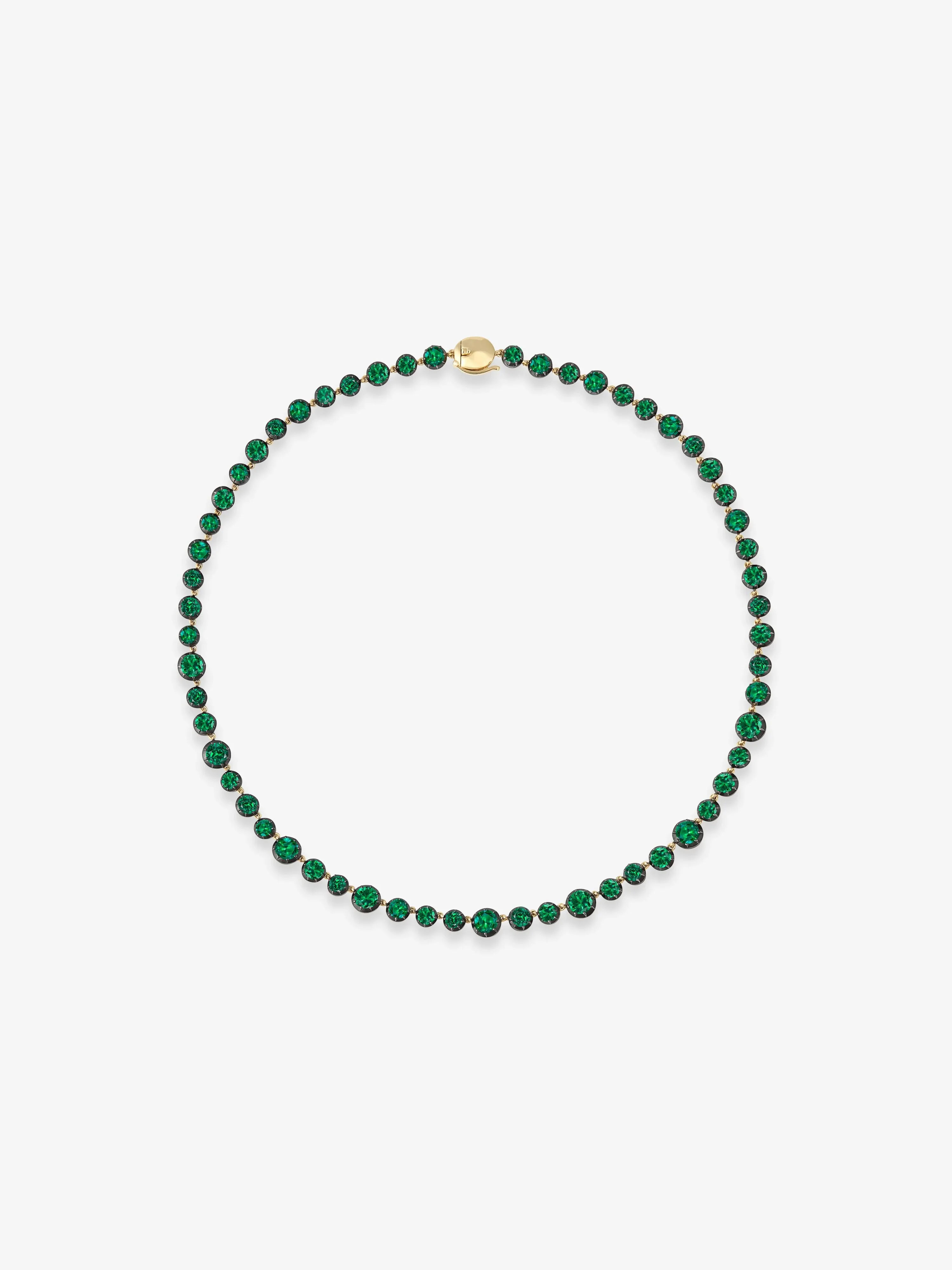 Signature Emerald Button Back Necklace