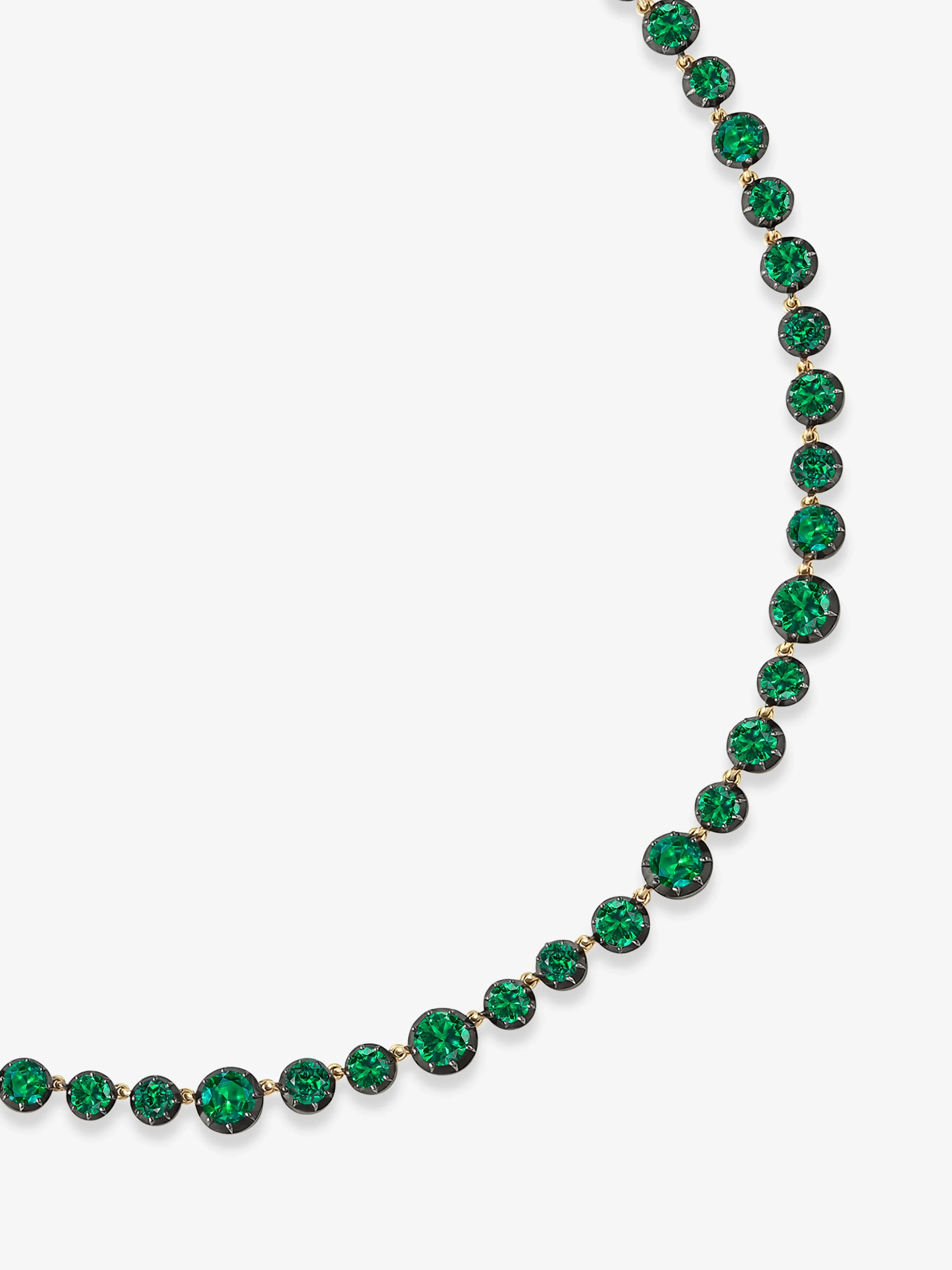 Signature Emerald Button Back Necklace - Image 2