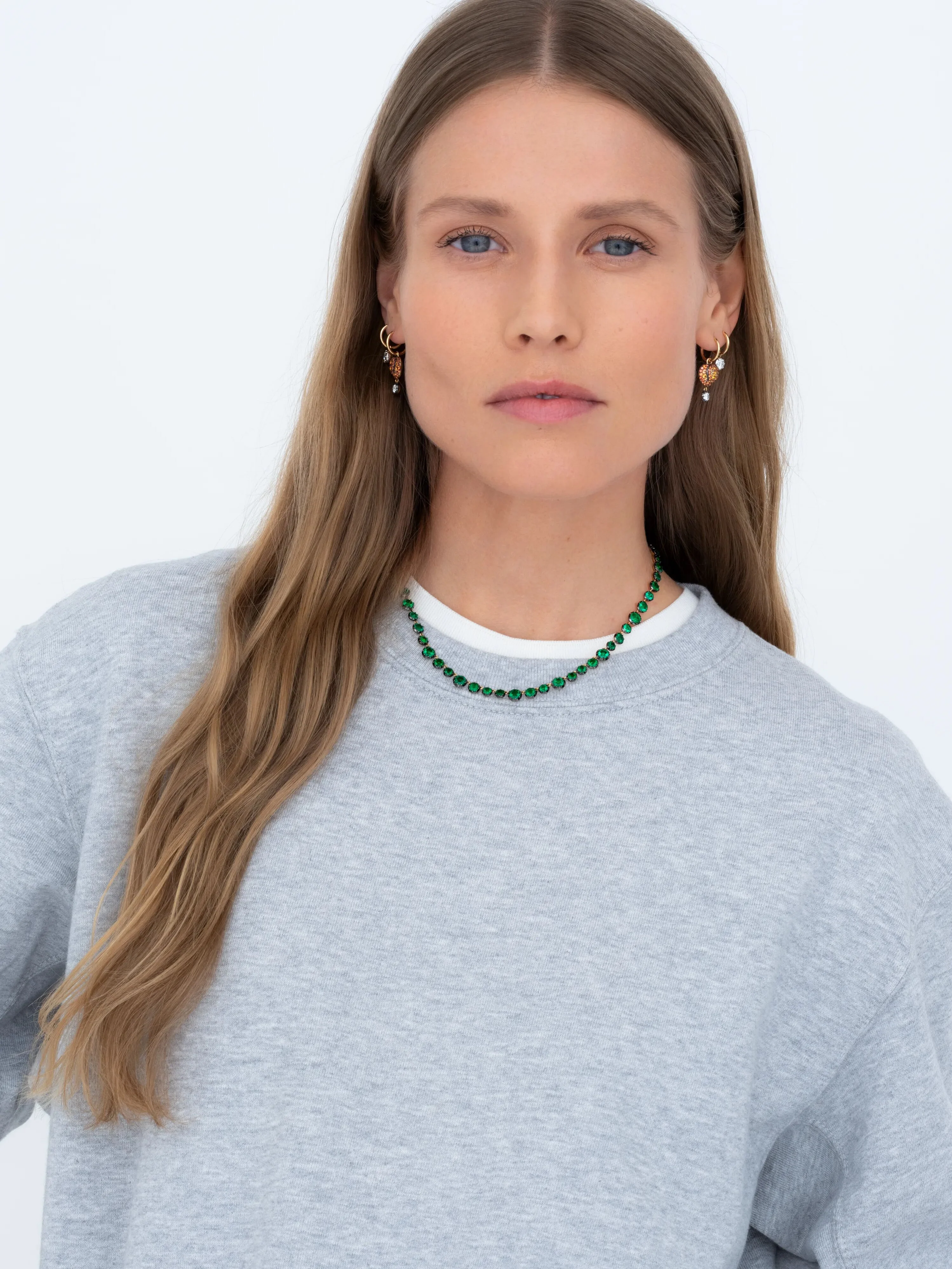 Signature Emerald Button Back Necklace - Image 3