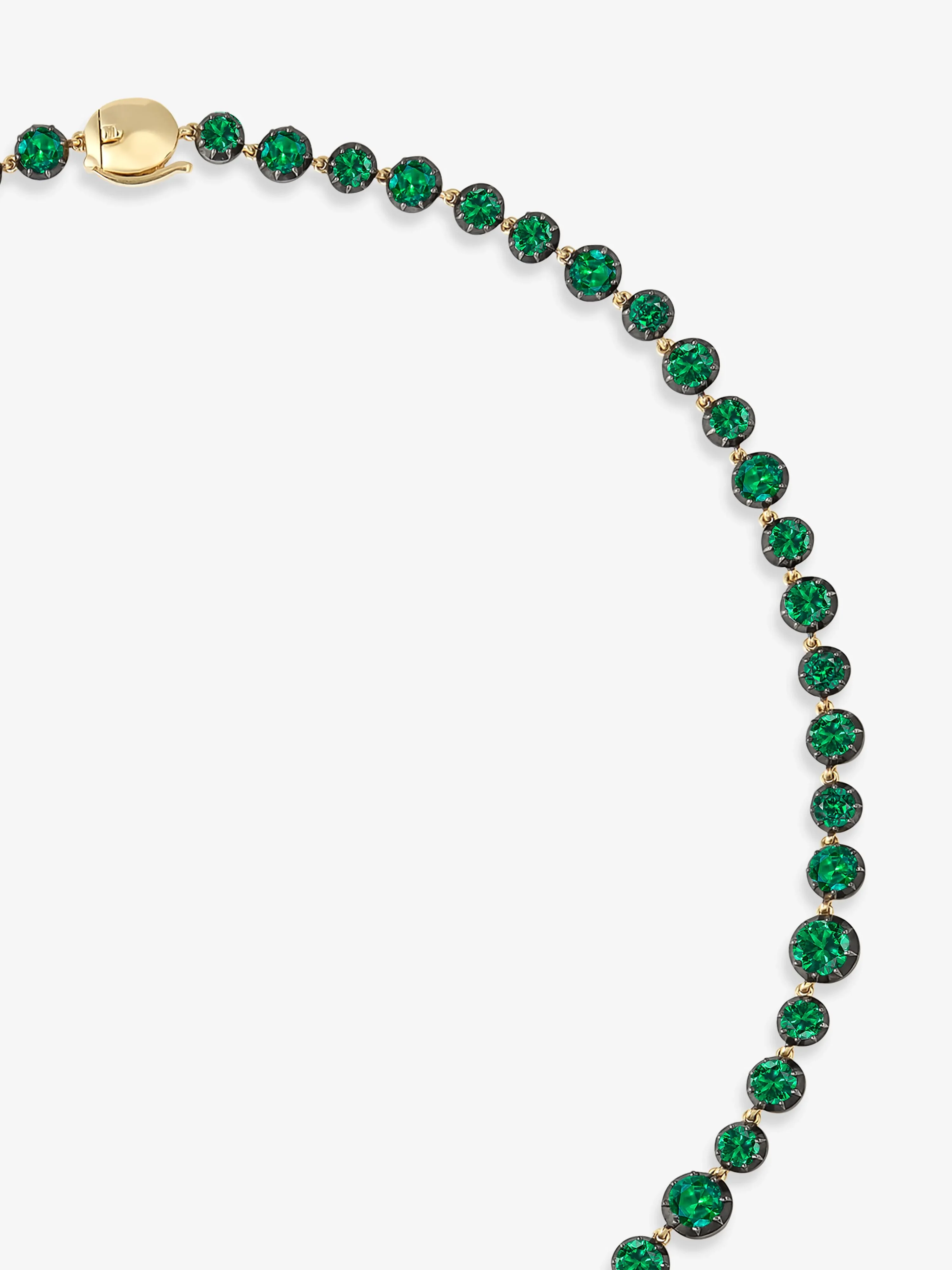 Signature Emerald Button Back Necklace - Image 4