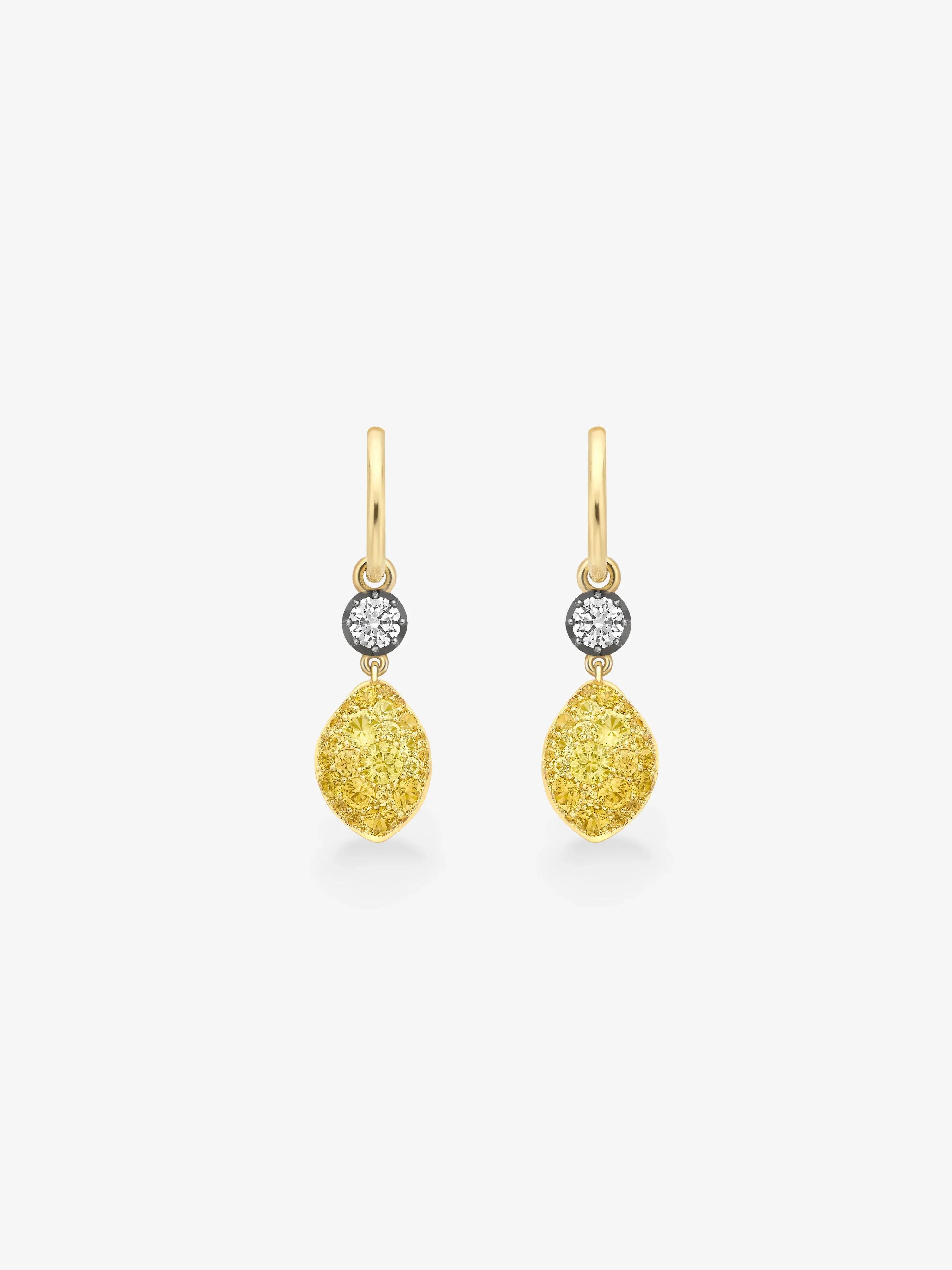 Fruit Salad Lemon Drop Sapphire & Diamond Gypset Hoop Earrings