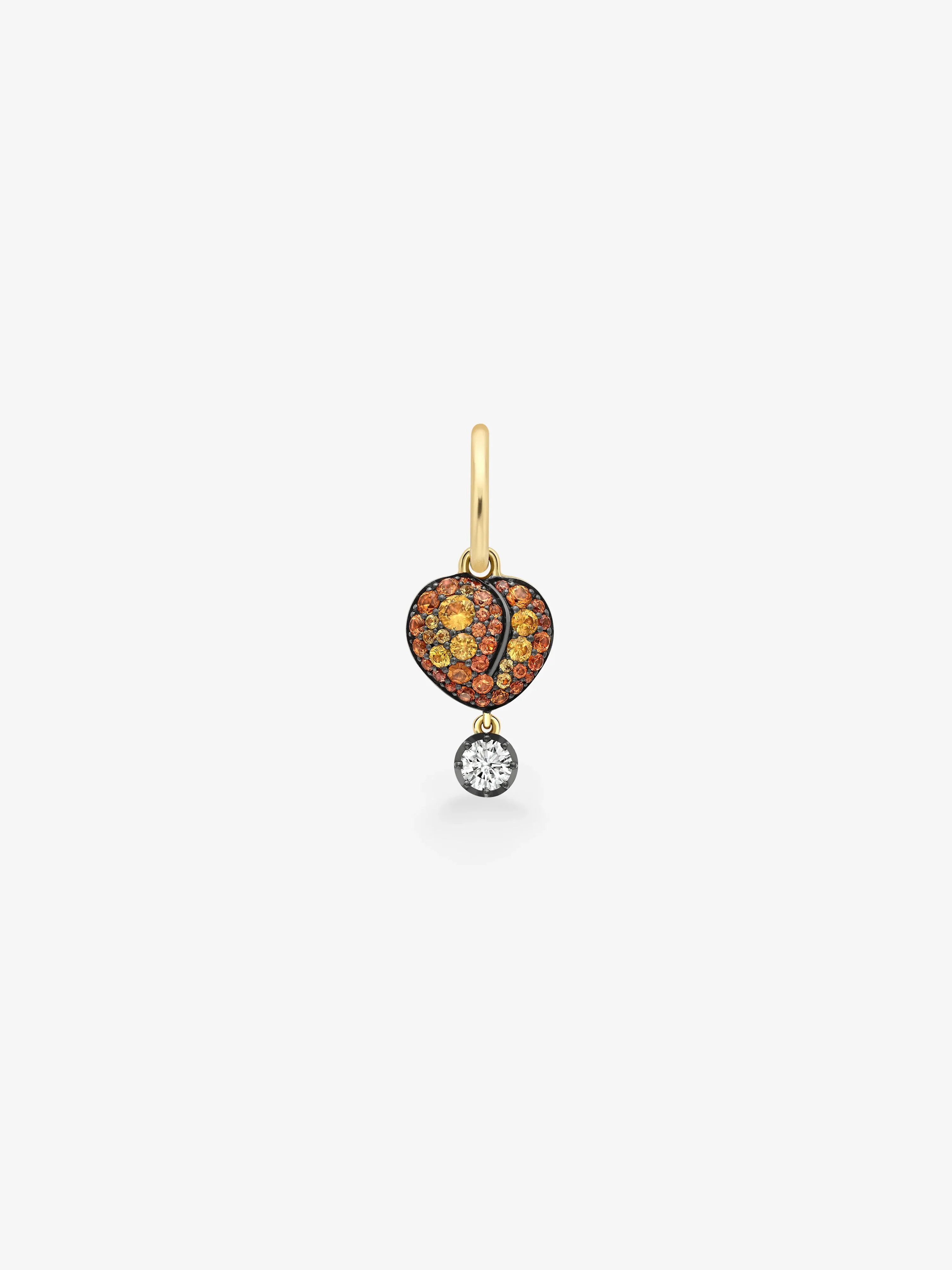 Fruit Salad Peachy Sapphire & Diamond Single Gypset Hoop Earring