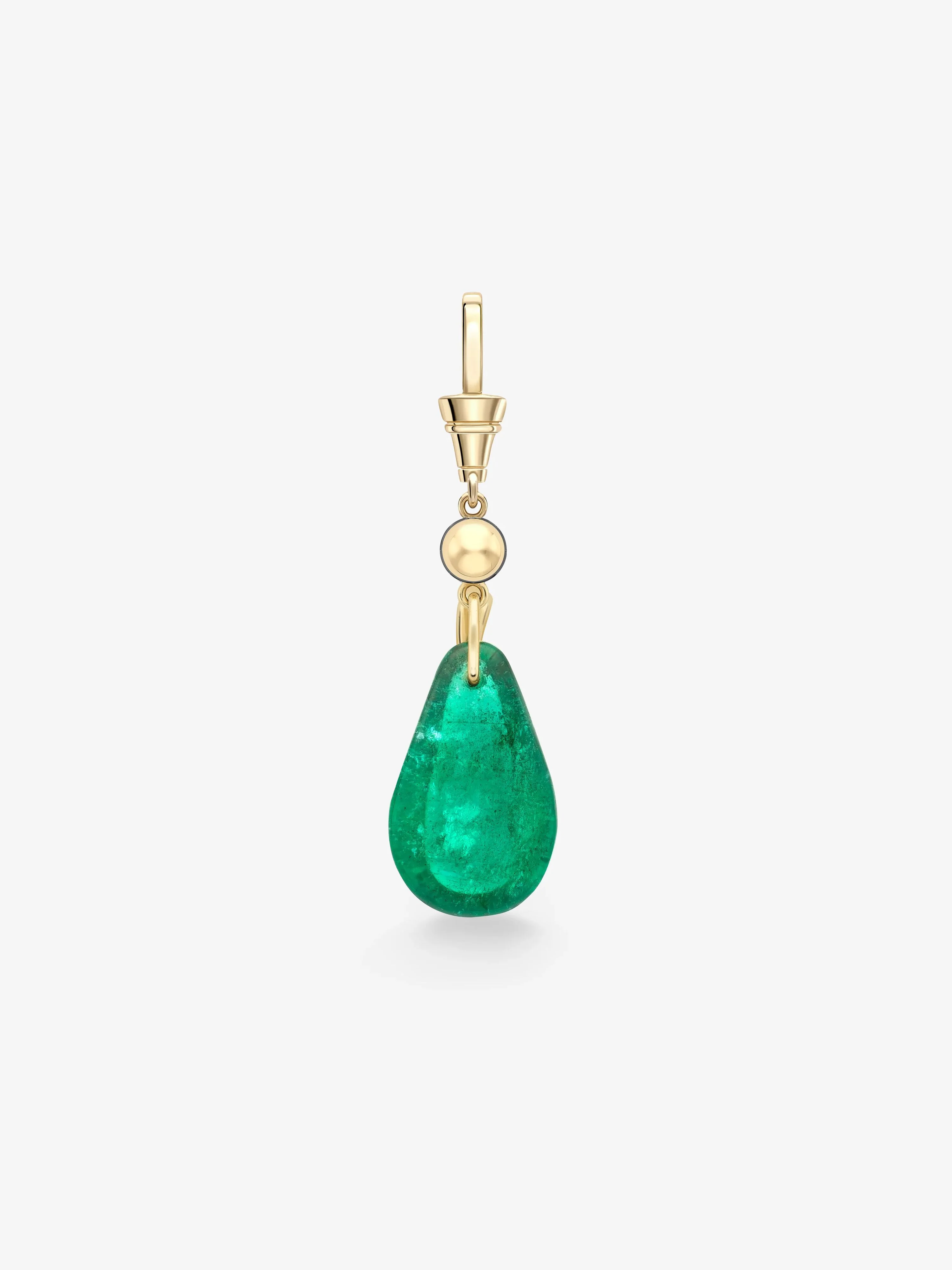 Fruit Salad Polished Emerald Pear & Diamond Pendant - Image 4