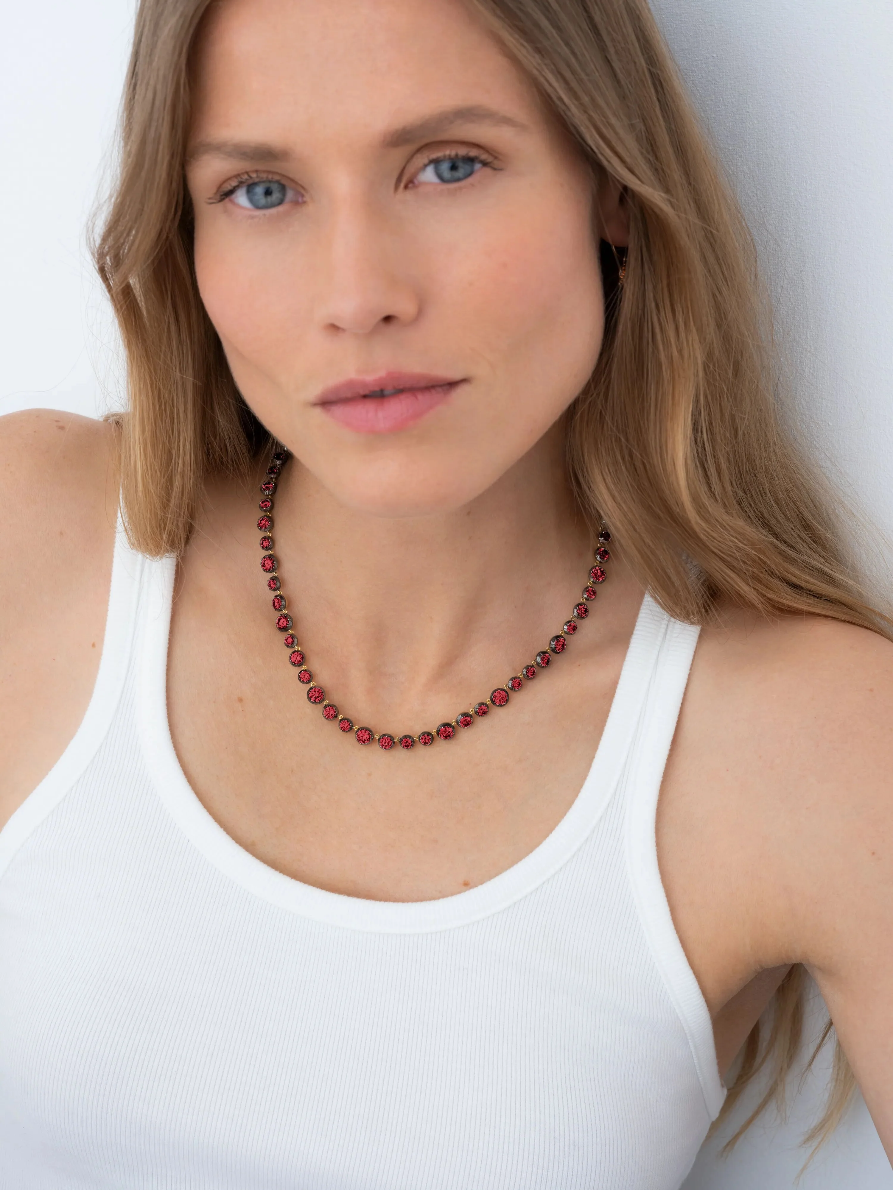 Signature Ruby Button Back Necklace - Image 3