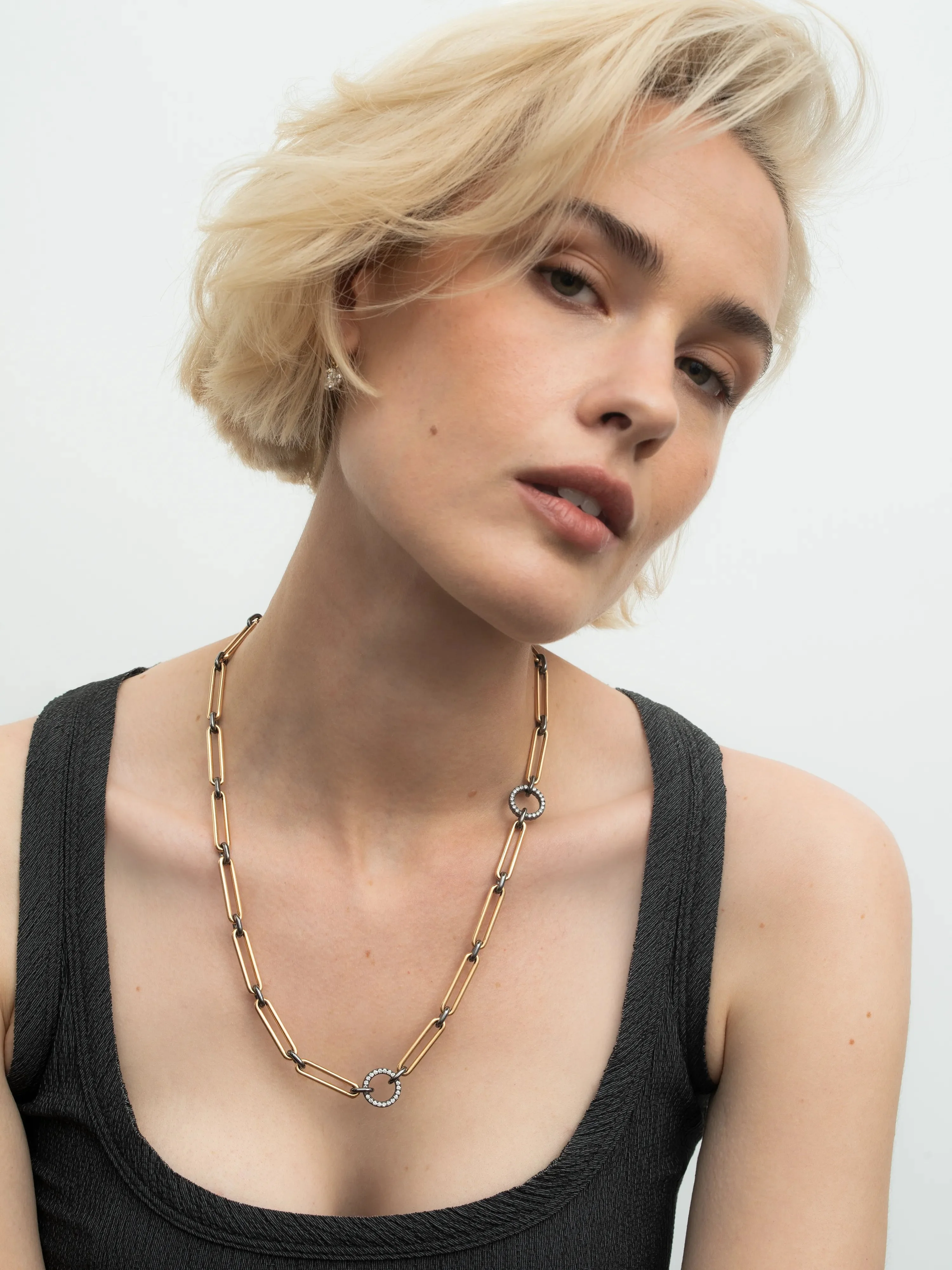 Gem Clip Diamond Long Necklace - Image 3