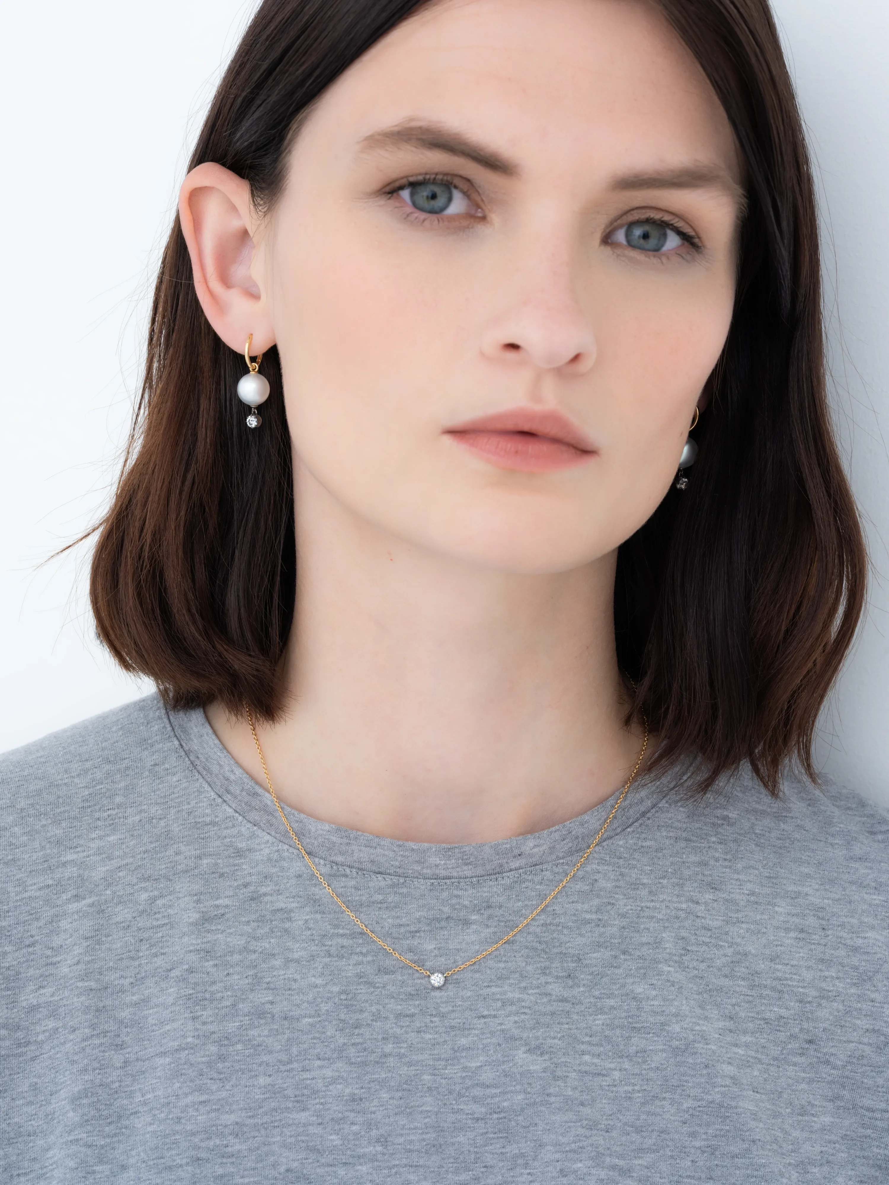 Georgian Cut-Down 0.25ct Diamond & White Gold Pendant Necklace - Image 2