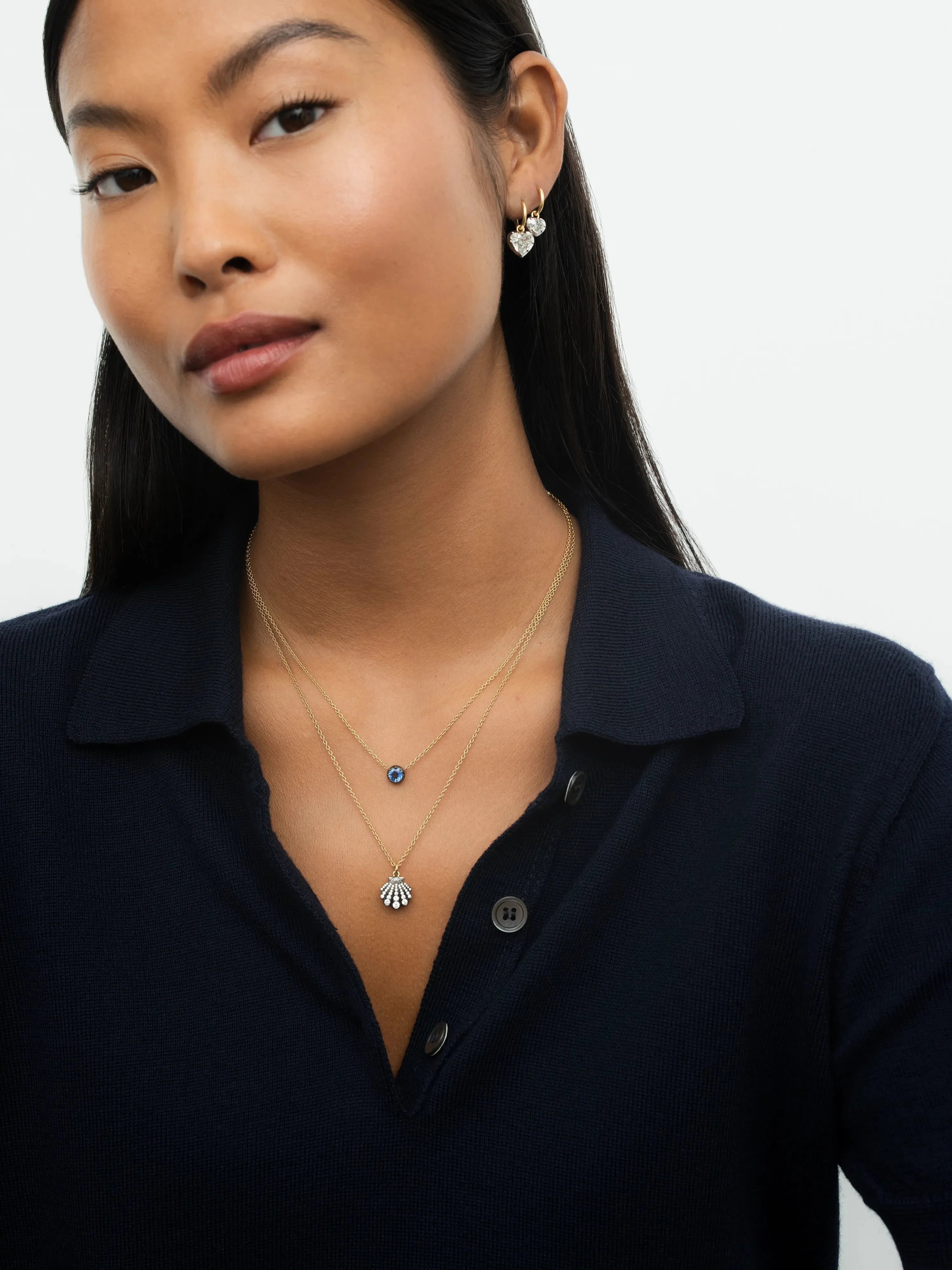 Georgian Cut-Down 0.50ct Round Sapphire Pendant Necklace - Image 3