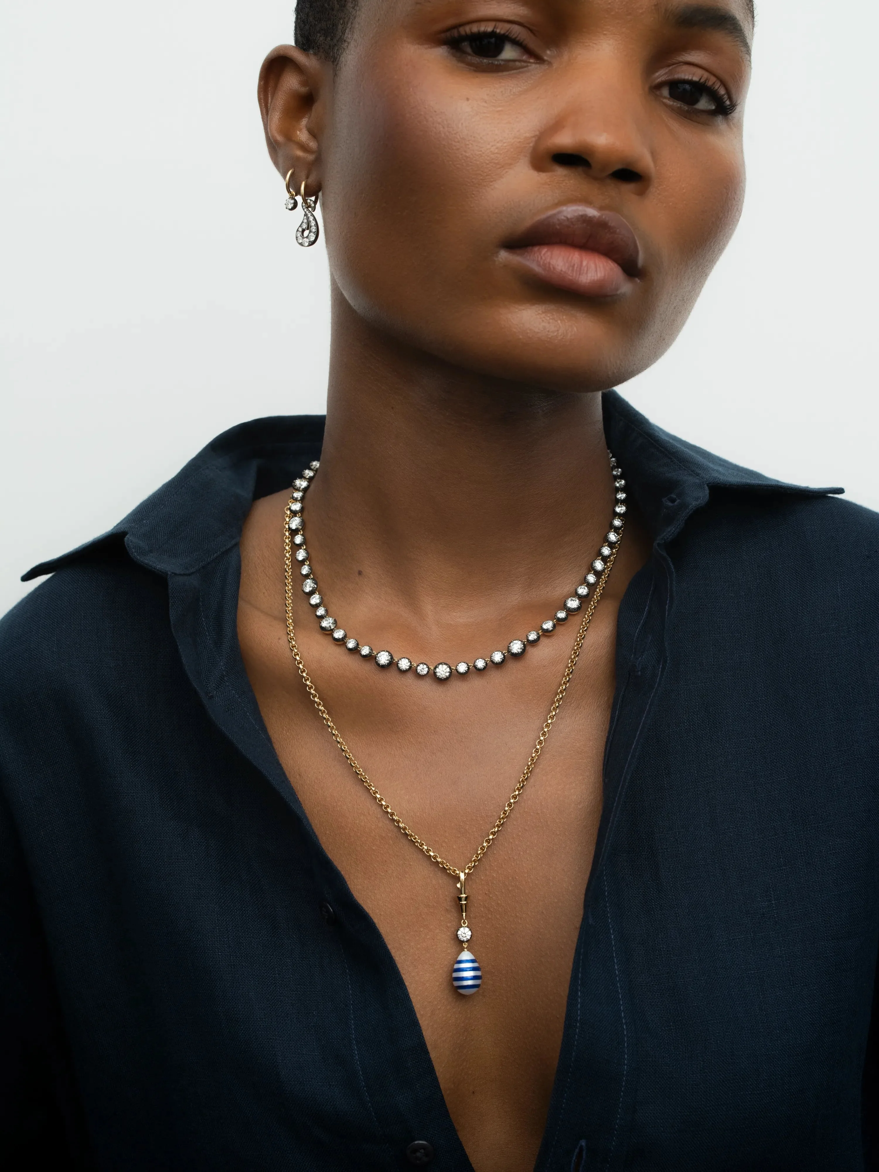 Hello Sailor Off The Hook Diamond Gypset Hoop Earrings - Image 3