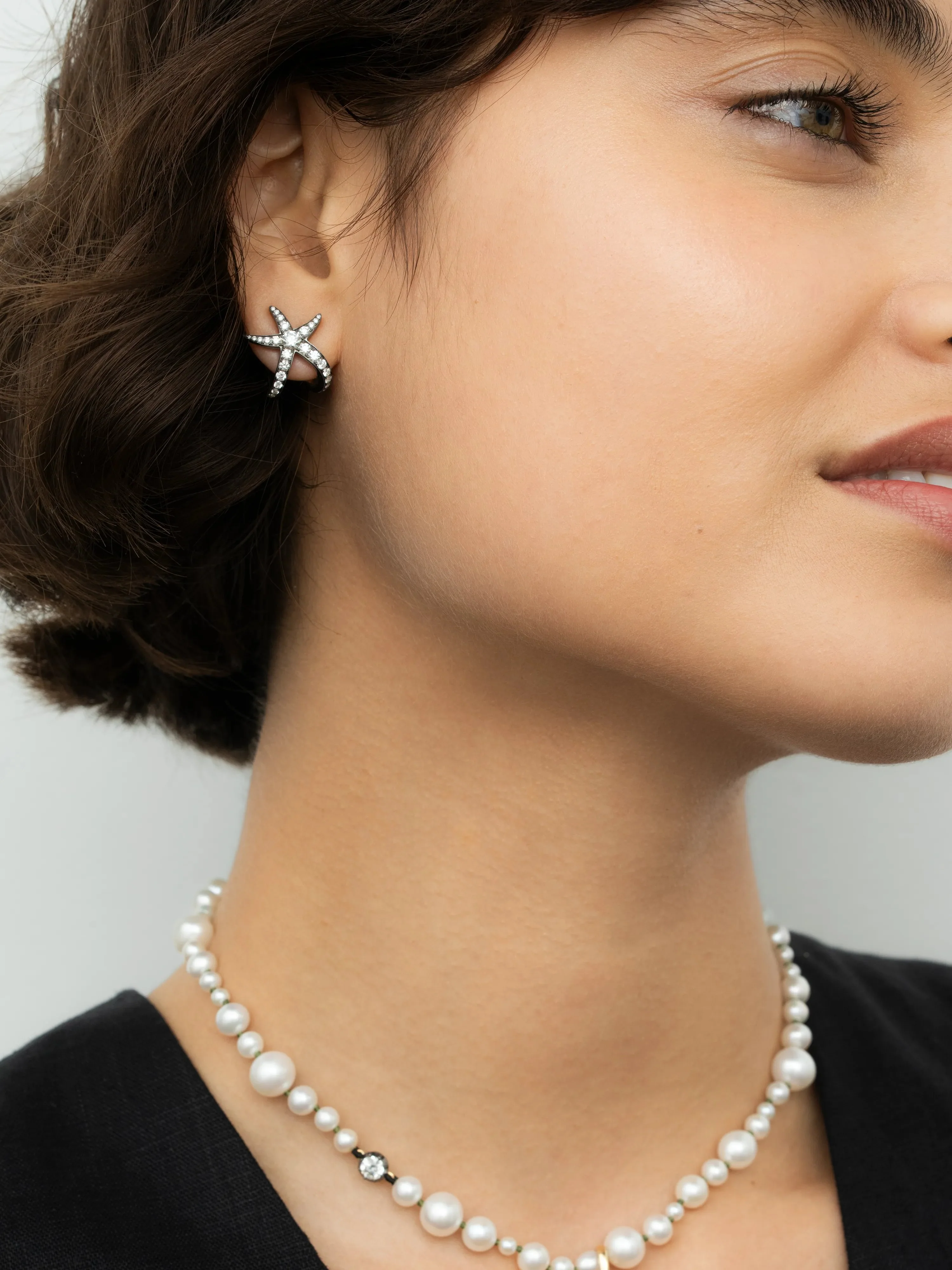 Hello Sailor Starfish Diamond Stud Earrings - Image 3