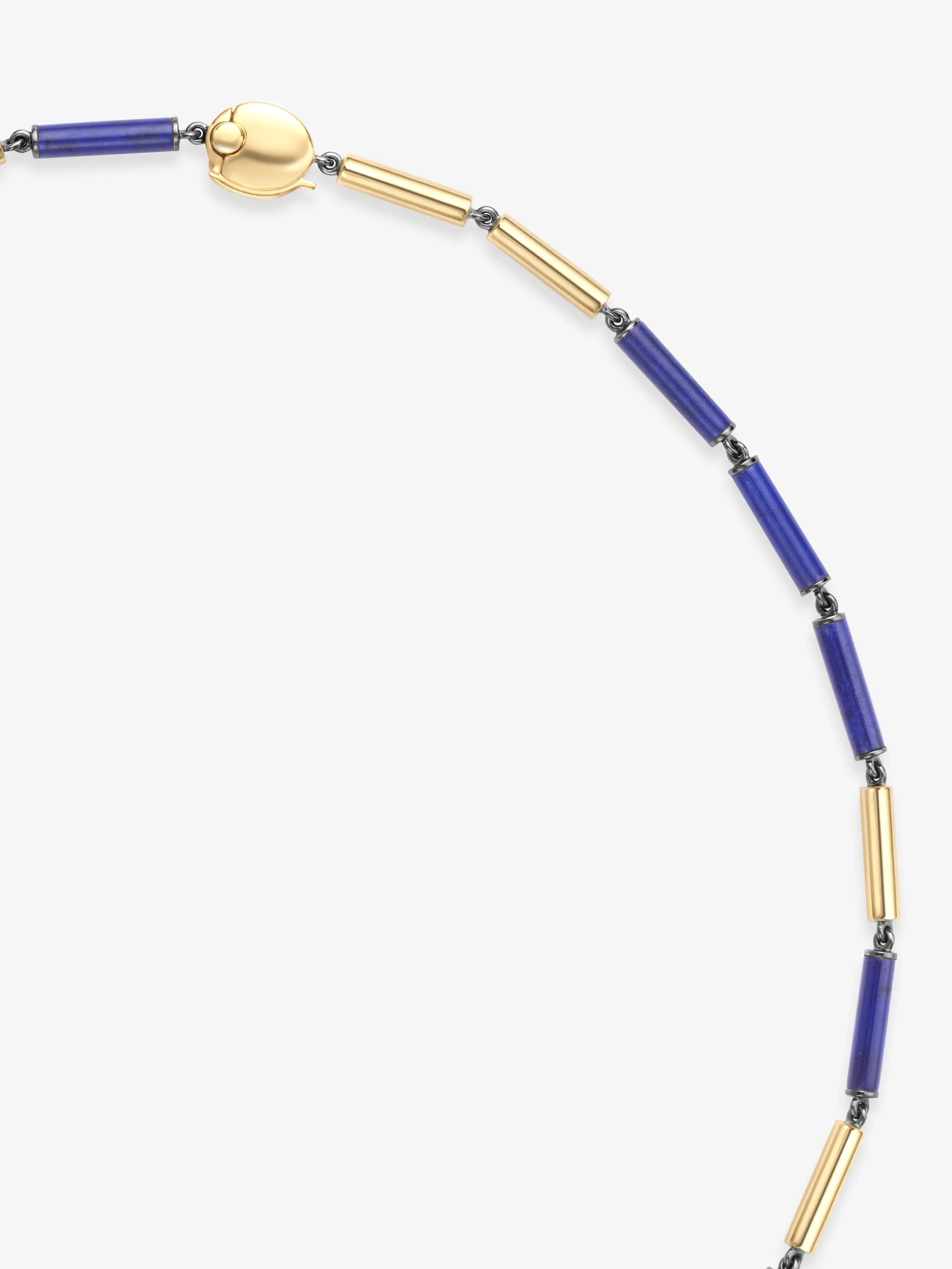 Medallions Long Guard Lapis & Diamond 16" Necklace - Image 3