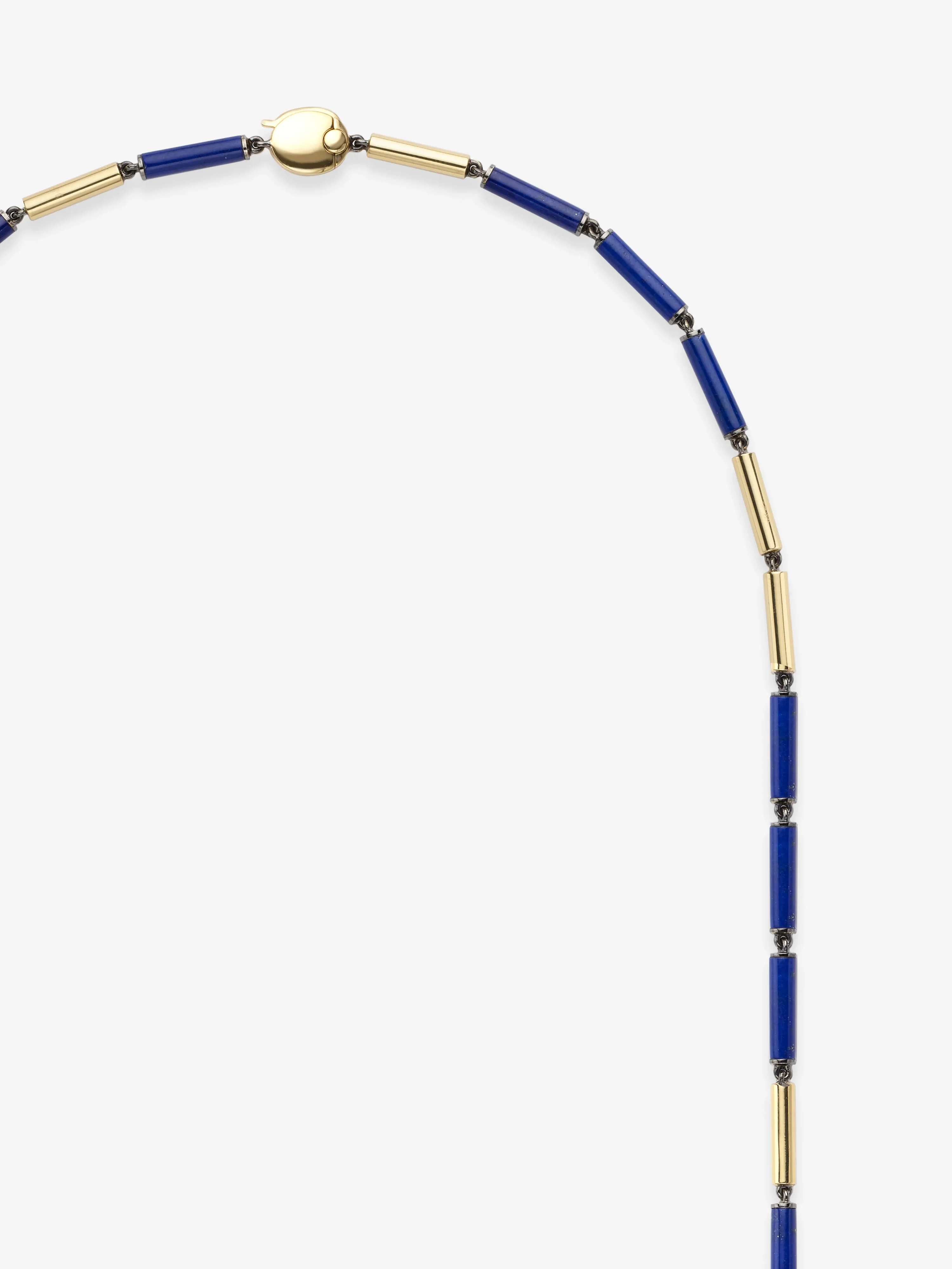 Medallions Long Guard Lapis & Diamond 21" Necklace - Image 4