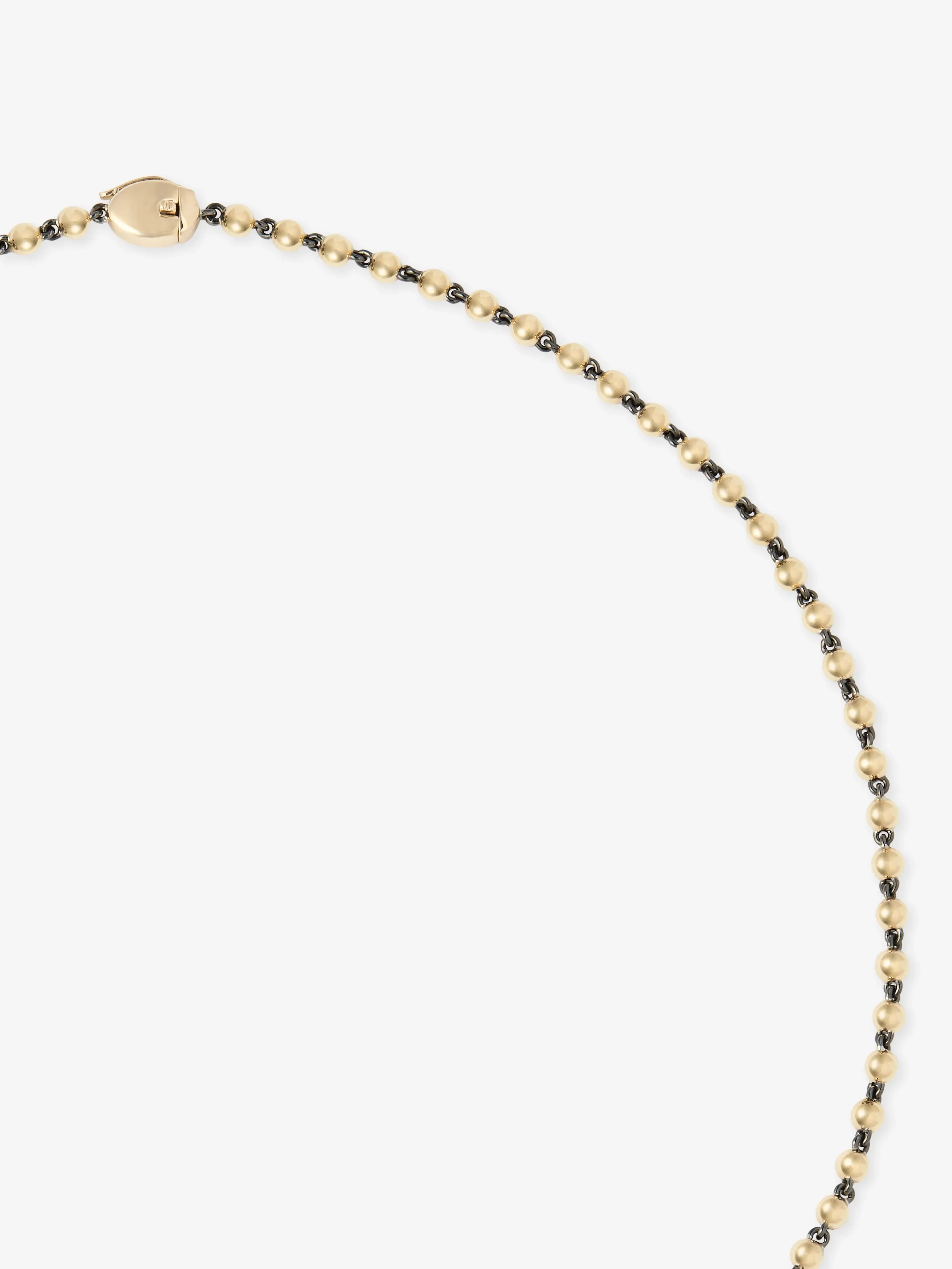 Micro Ball n Chain Yellow Gold 16" Necklace - Image 4