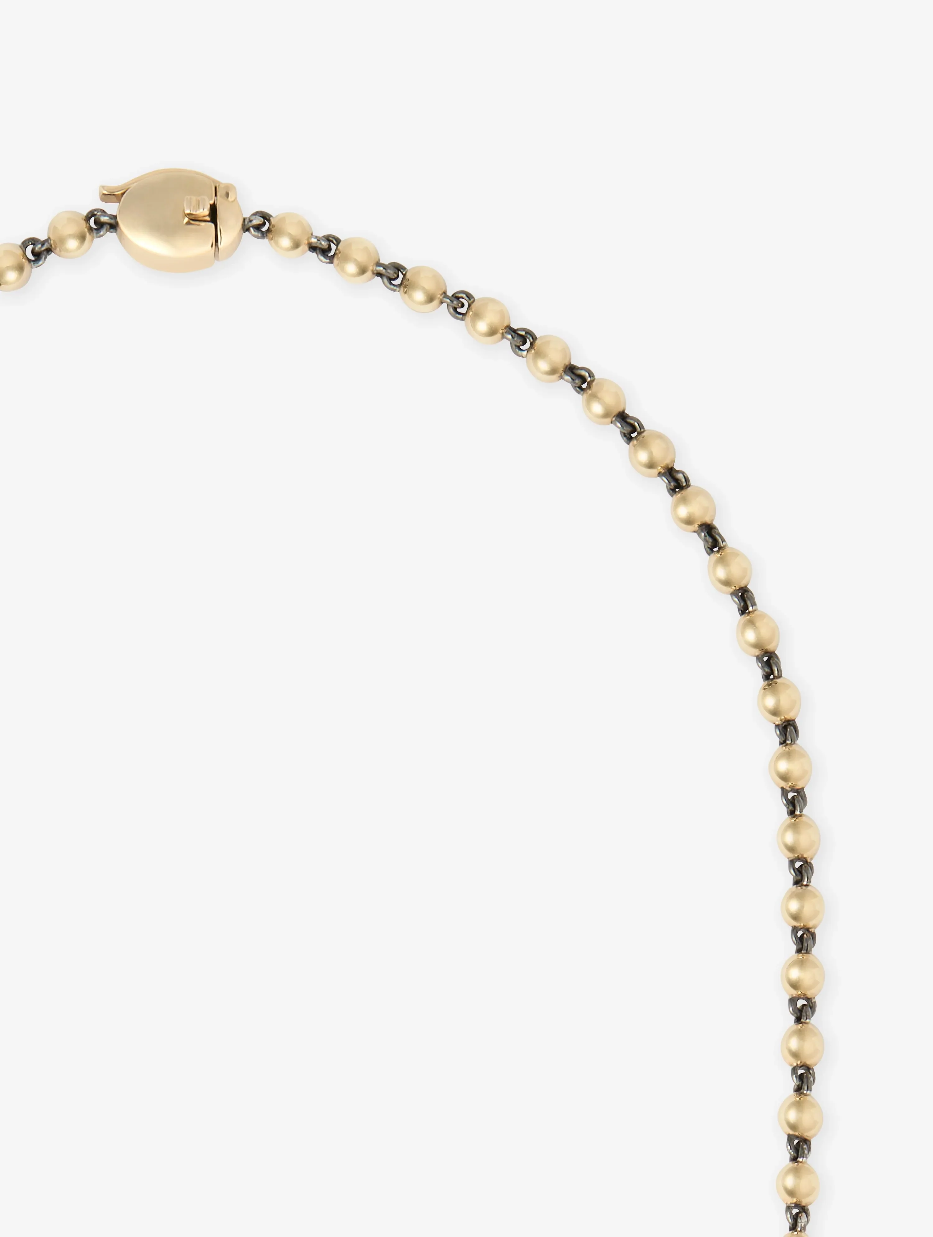 Micro Ball n Chain Yellow Gold 21" Necklace - Image 4