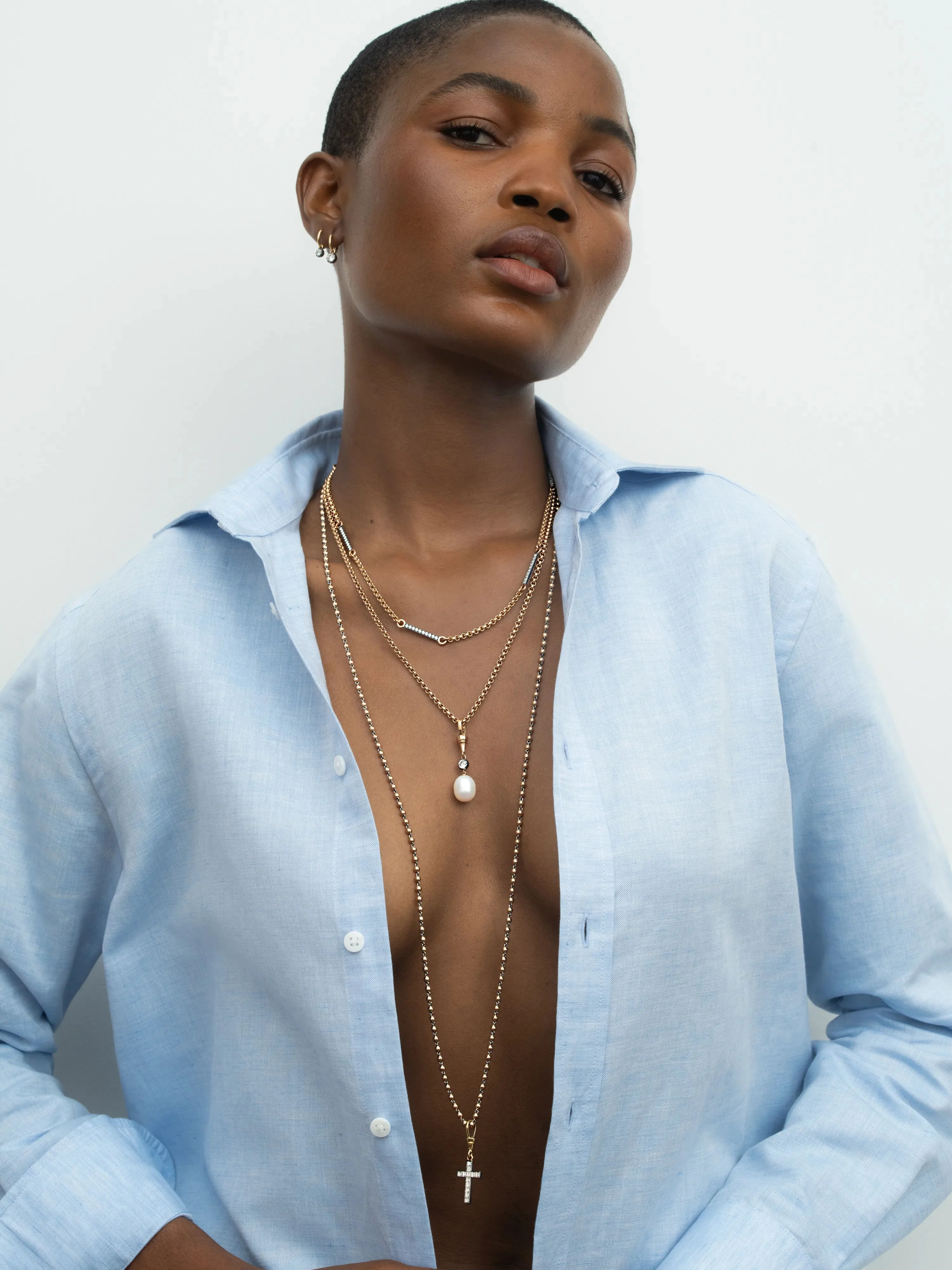 Micro Ball n Chain Rose Gold 36" Necklace - Image 3