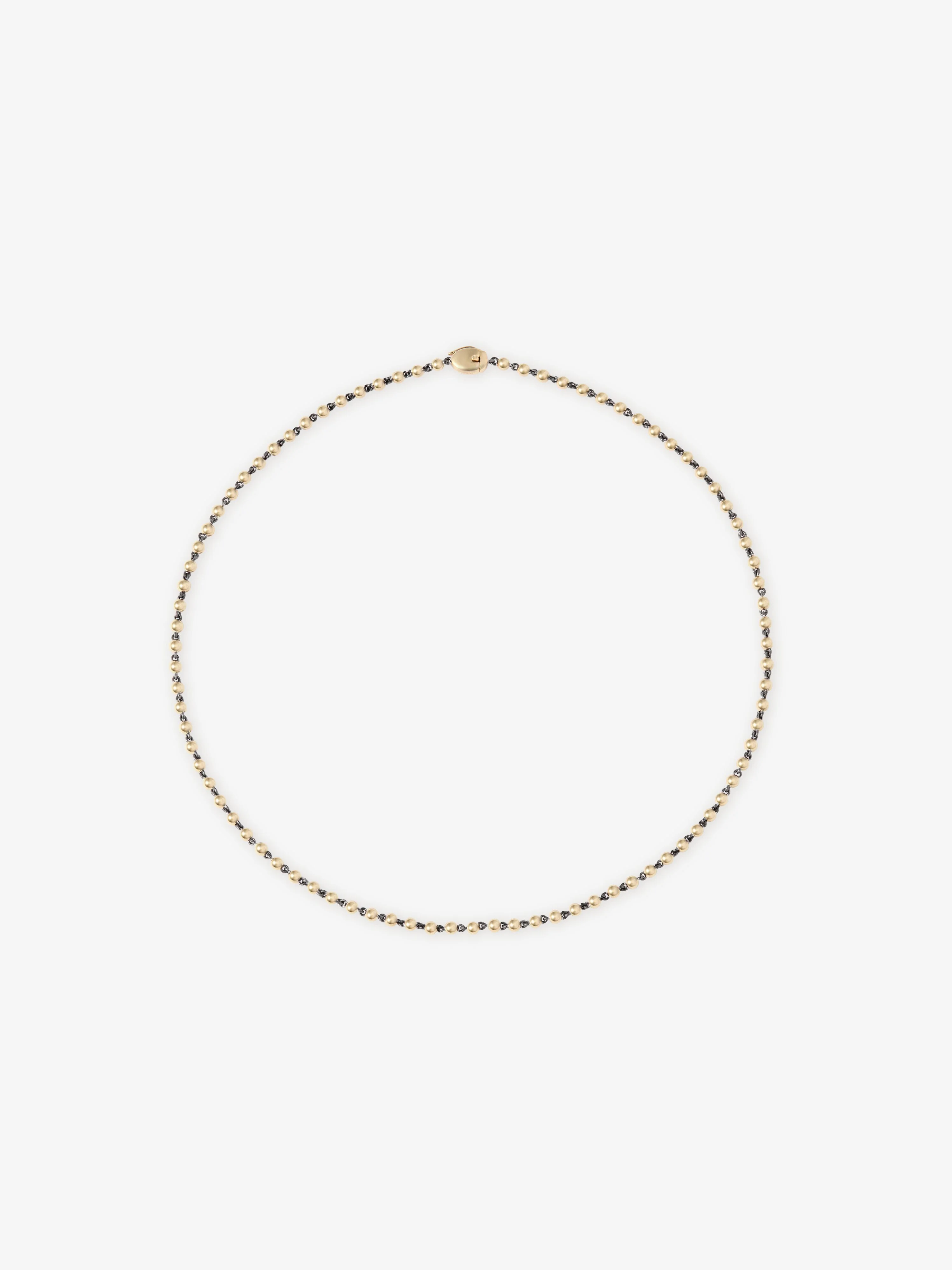 Micro Ball n Chain Yellow Gold 18" Necklace