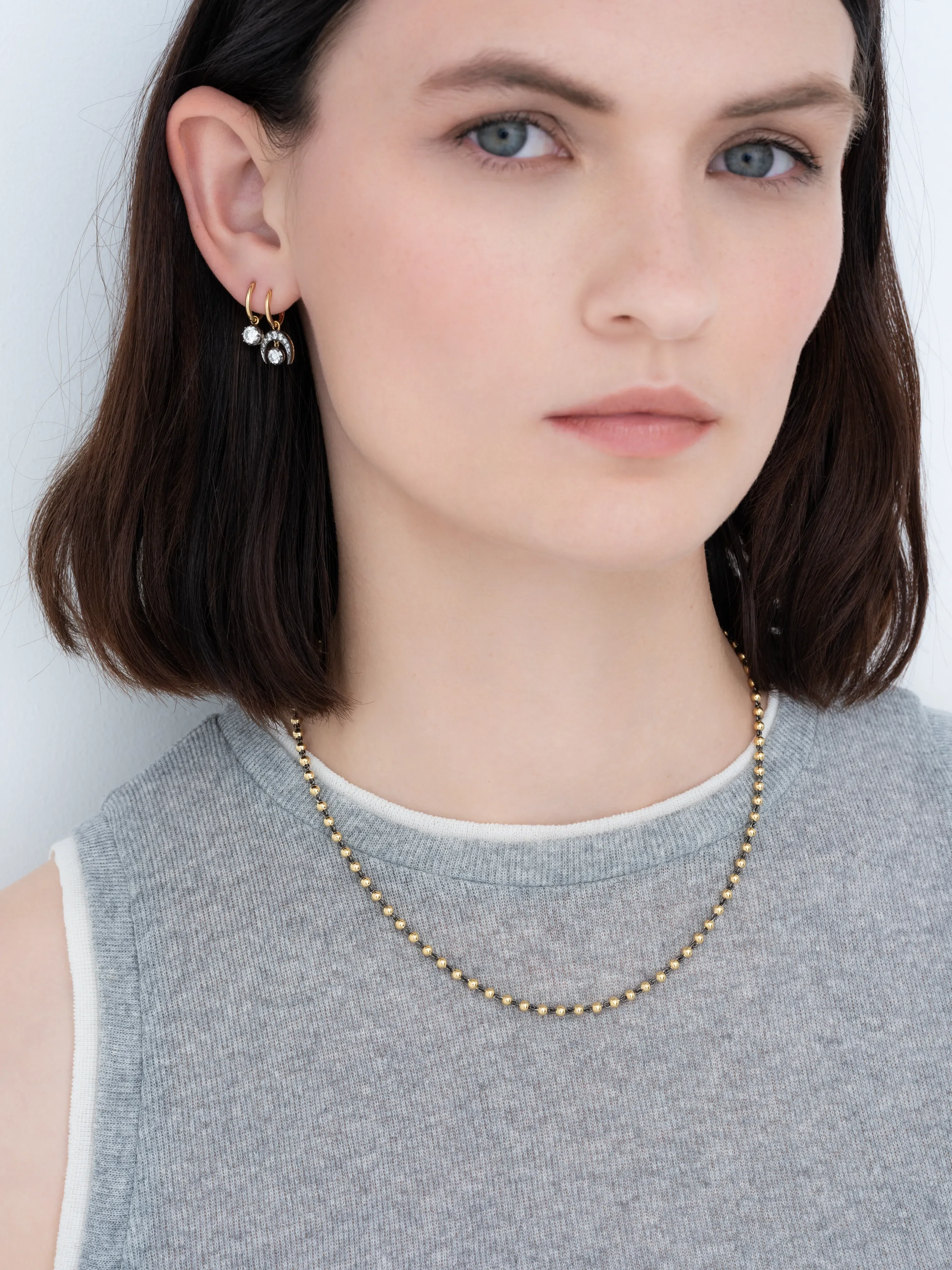 Micro Ball n Chain Yellow Gold 18" Necklace - Image 3