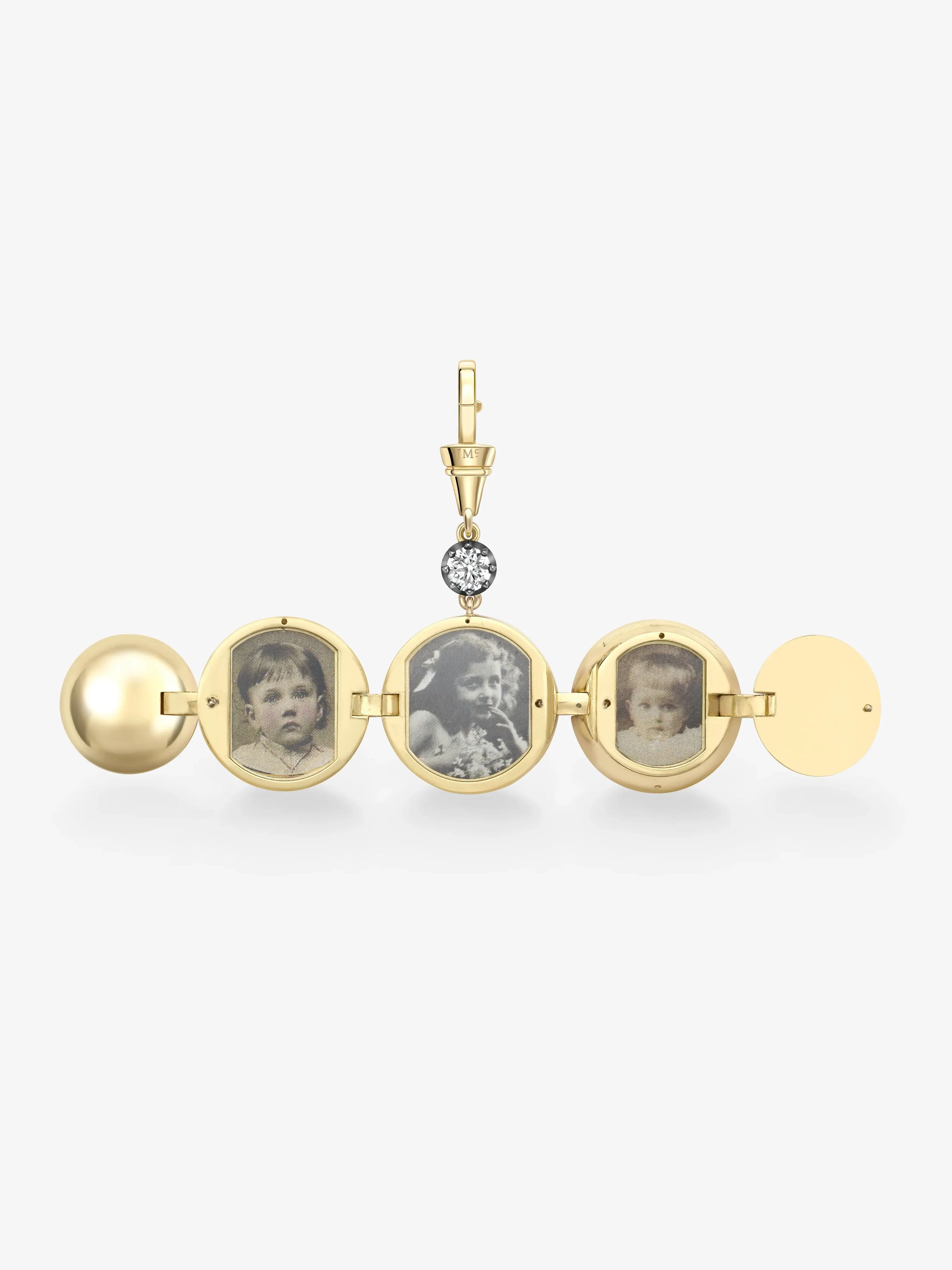 Orbit Yellow Gold & 0.40ct Diamond Sphere Locket Pendant
