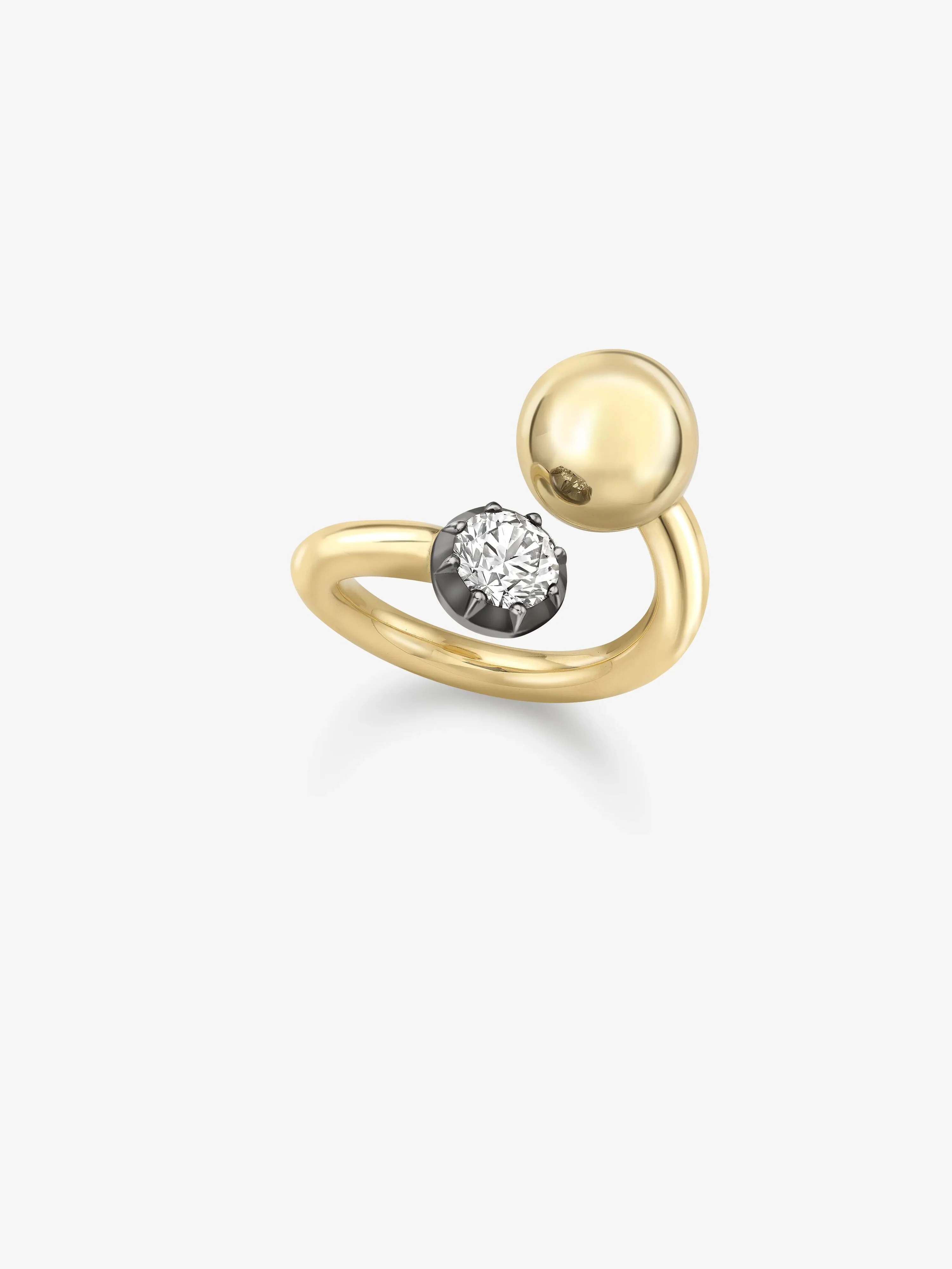 Orbit Yellow Gold & 0.80ct Diamond Sphere Ring - Image 2