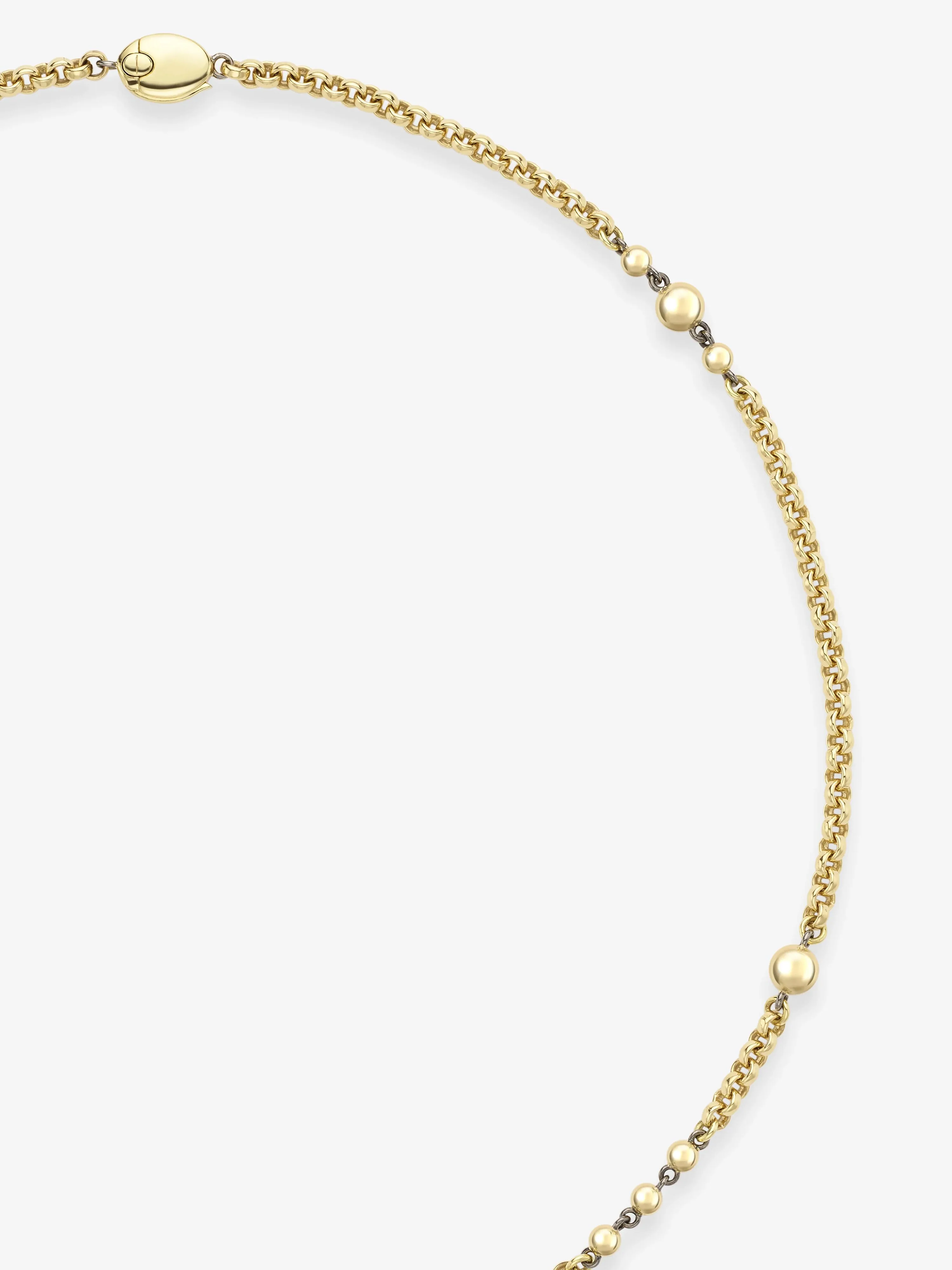 Orbit Yellow Gold Belcher Ball n Chain 16" Necklace - Image 4