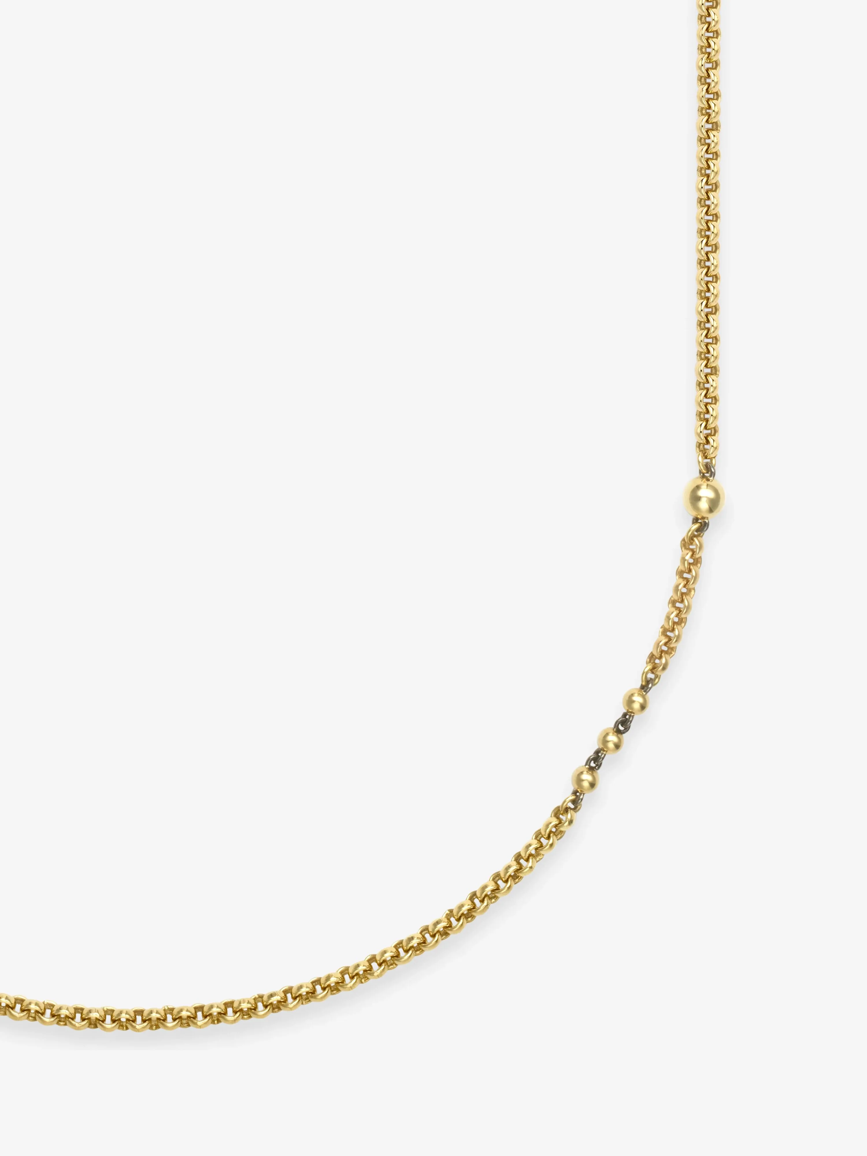 Orbit Yellow Gold Belcher Ball n Chain 32" Necklace - Image 2