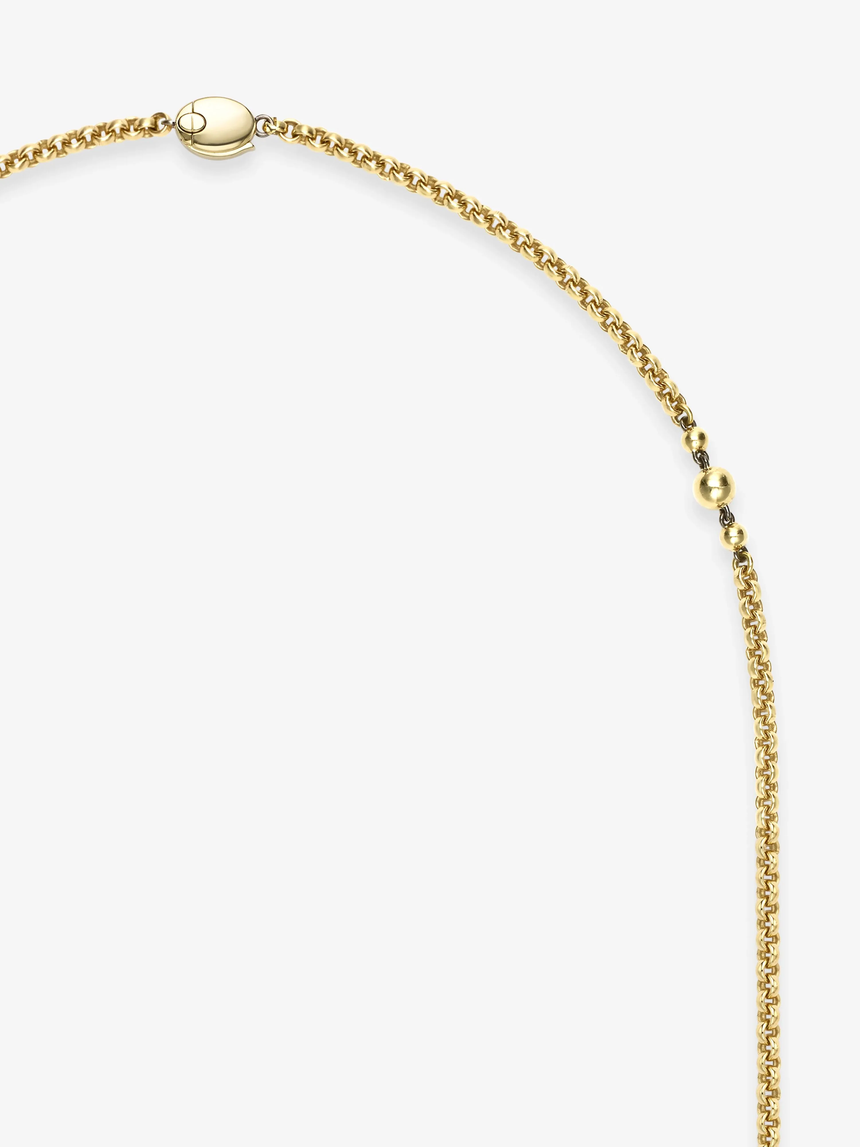 Orbit Yellow Gold Belcher Ball n Chain 32" Necklace - Image 4