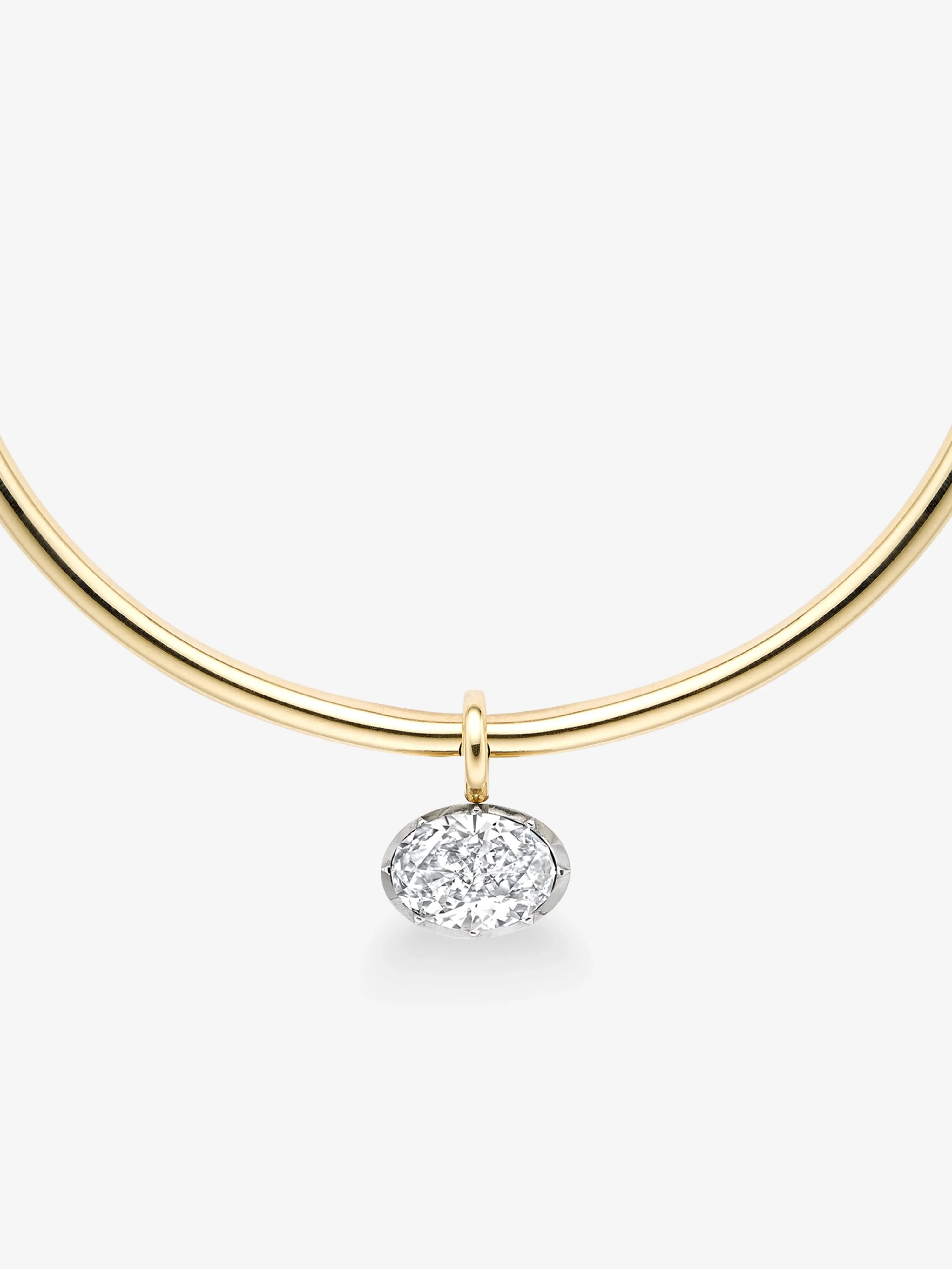 Oval Diamond Torque Necklace - Image 2