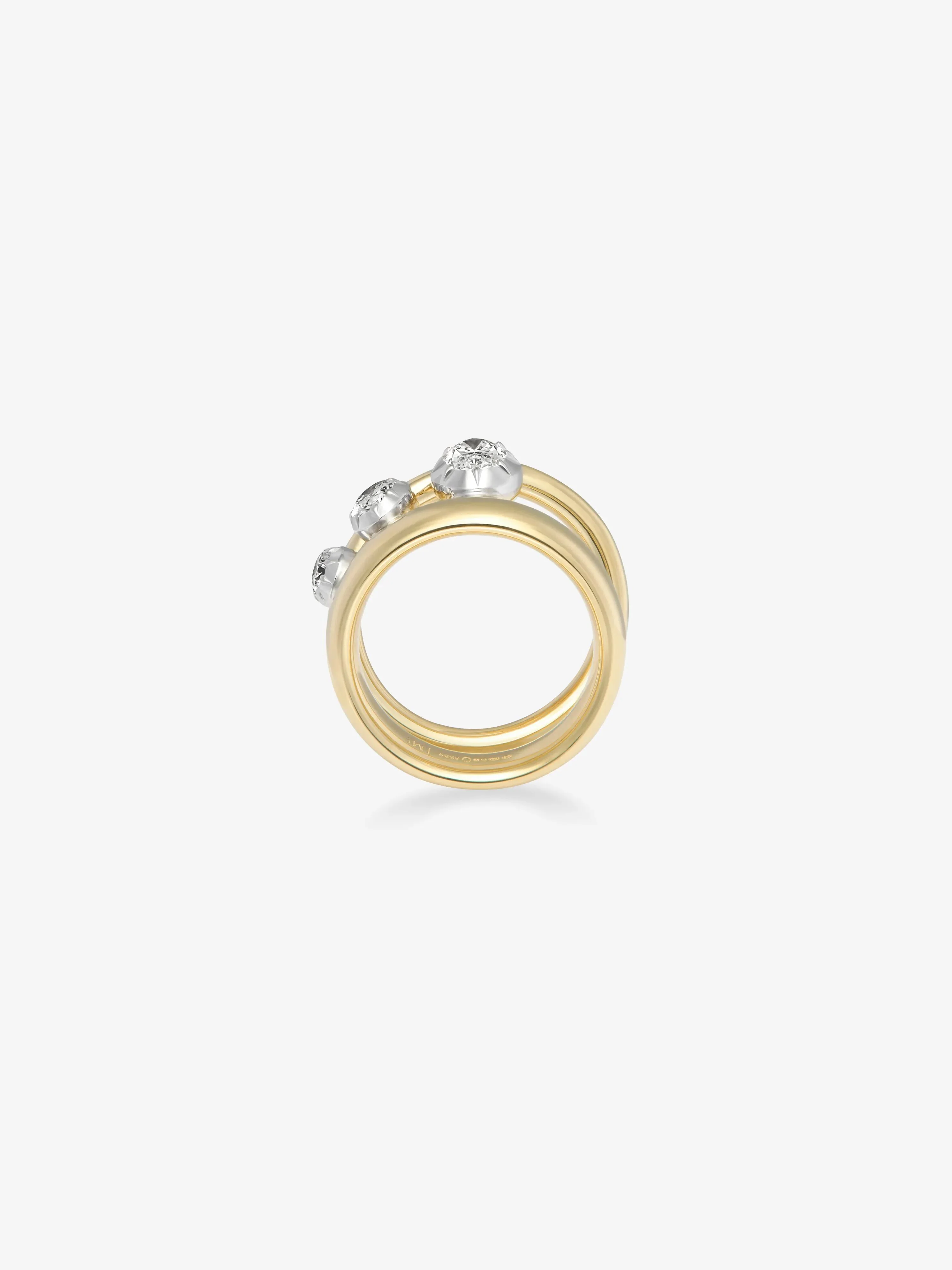Oval Triple Tilt Diamond Ring - Image 4