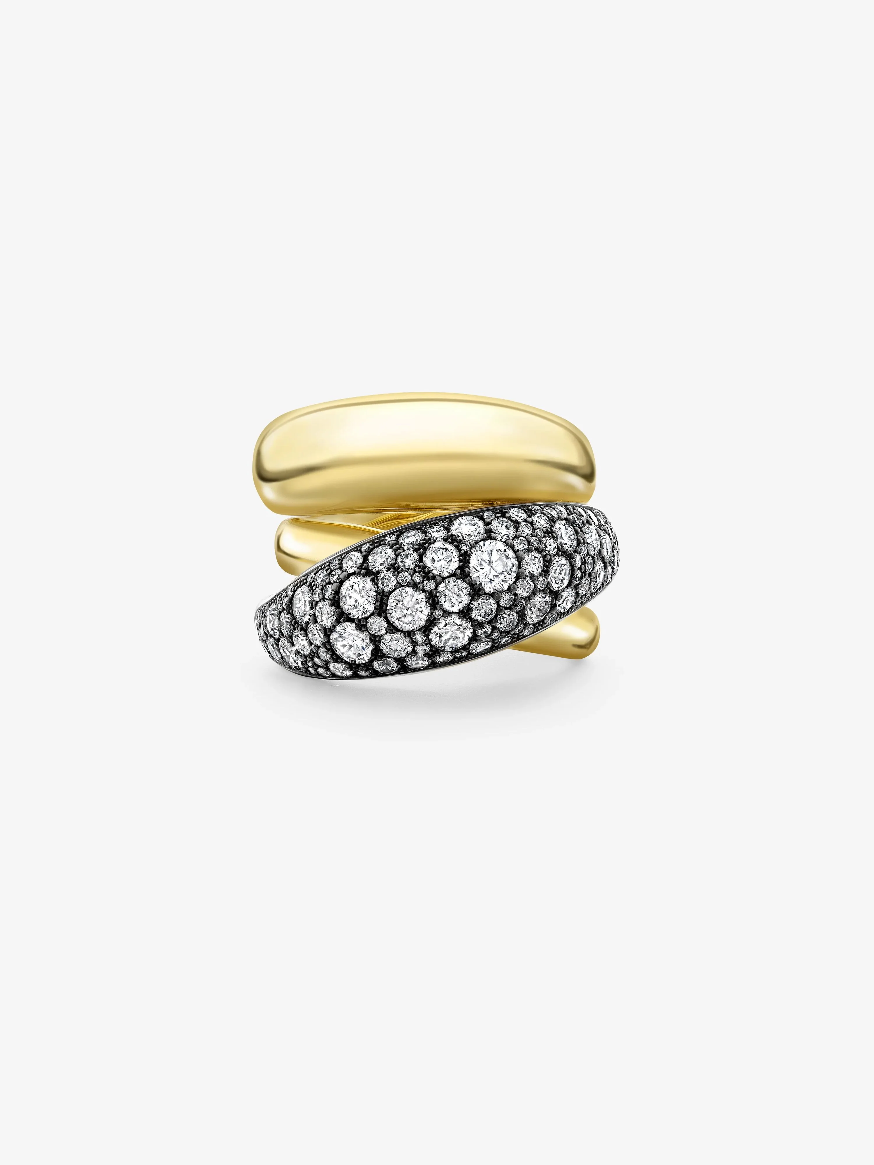 Rush Hour Diamond & Yellow Gold Triple Take Ring