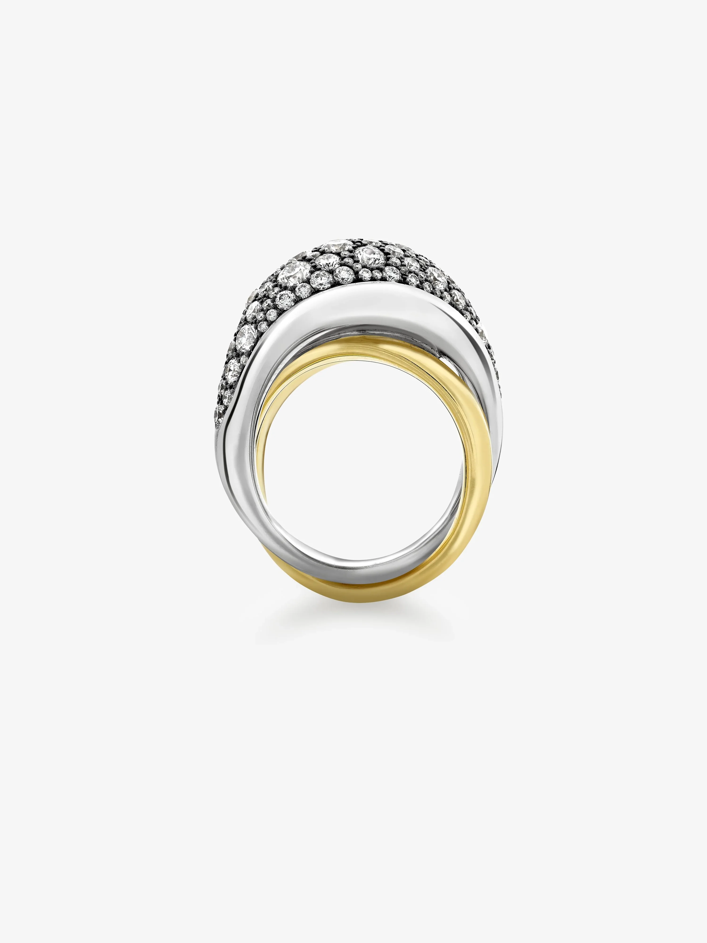 Rush Hour Diamond & Yellow Gold Triple Take Ring - Image 4