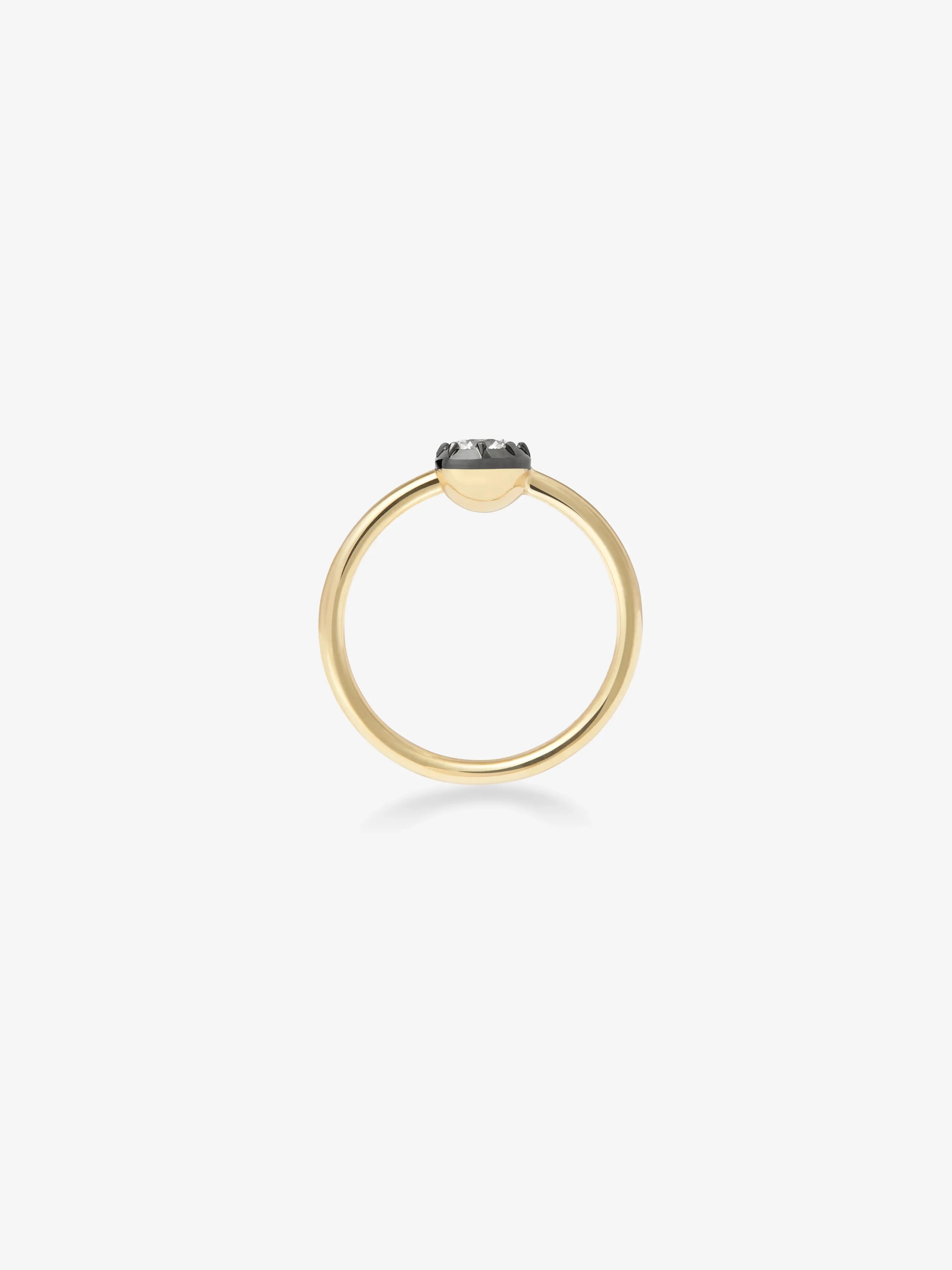 0.40ct Diamond & Blackened Gold Button Back Ring - Image 4
