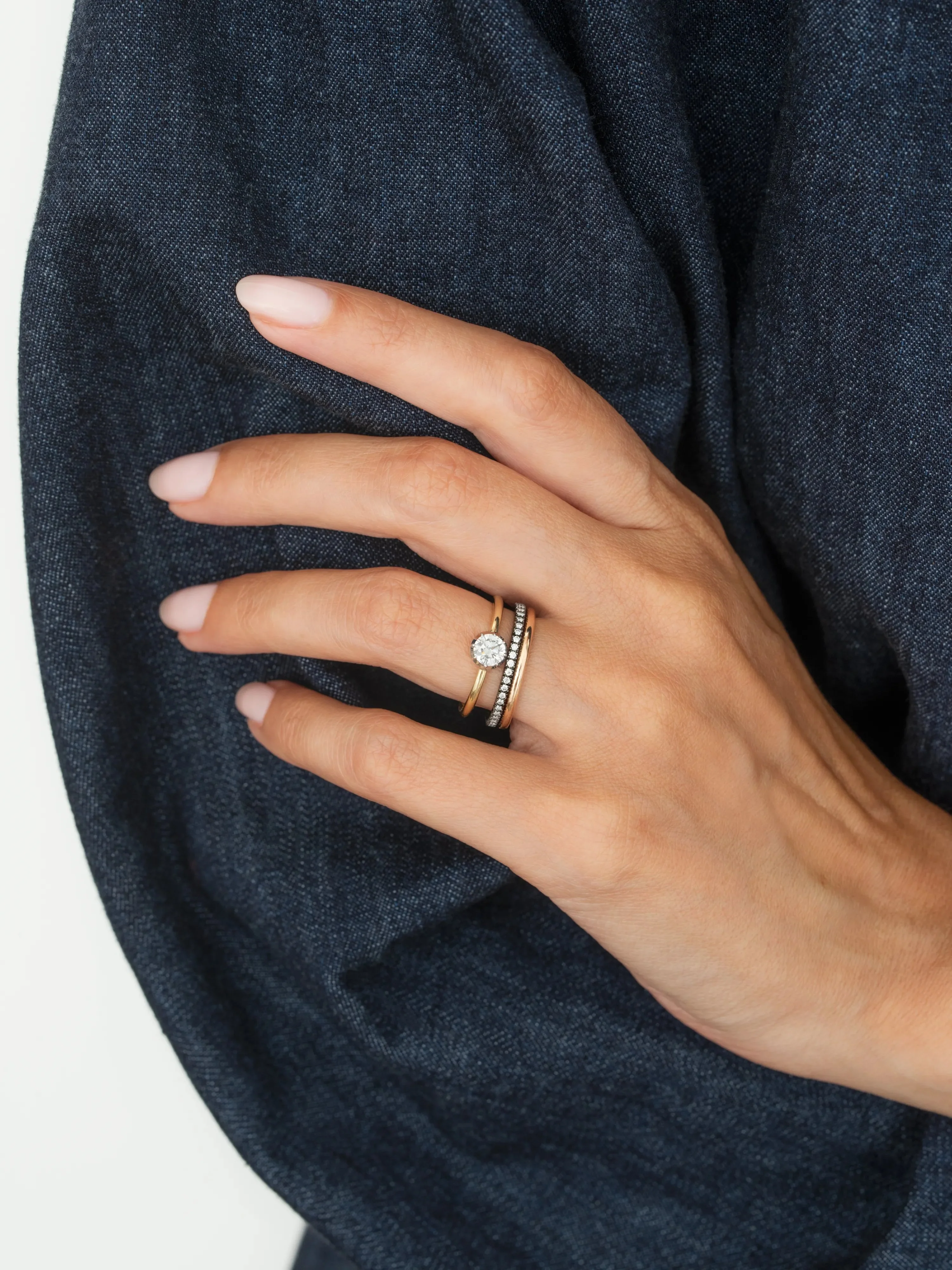 0.40ct Diamond & White Gold Button Back Ring - Image 3