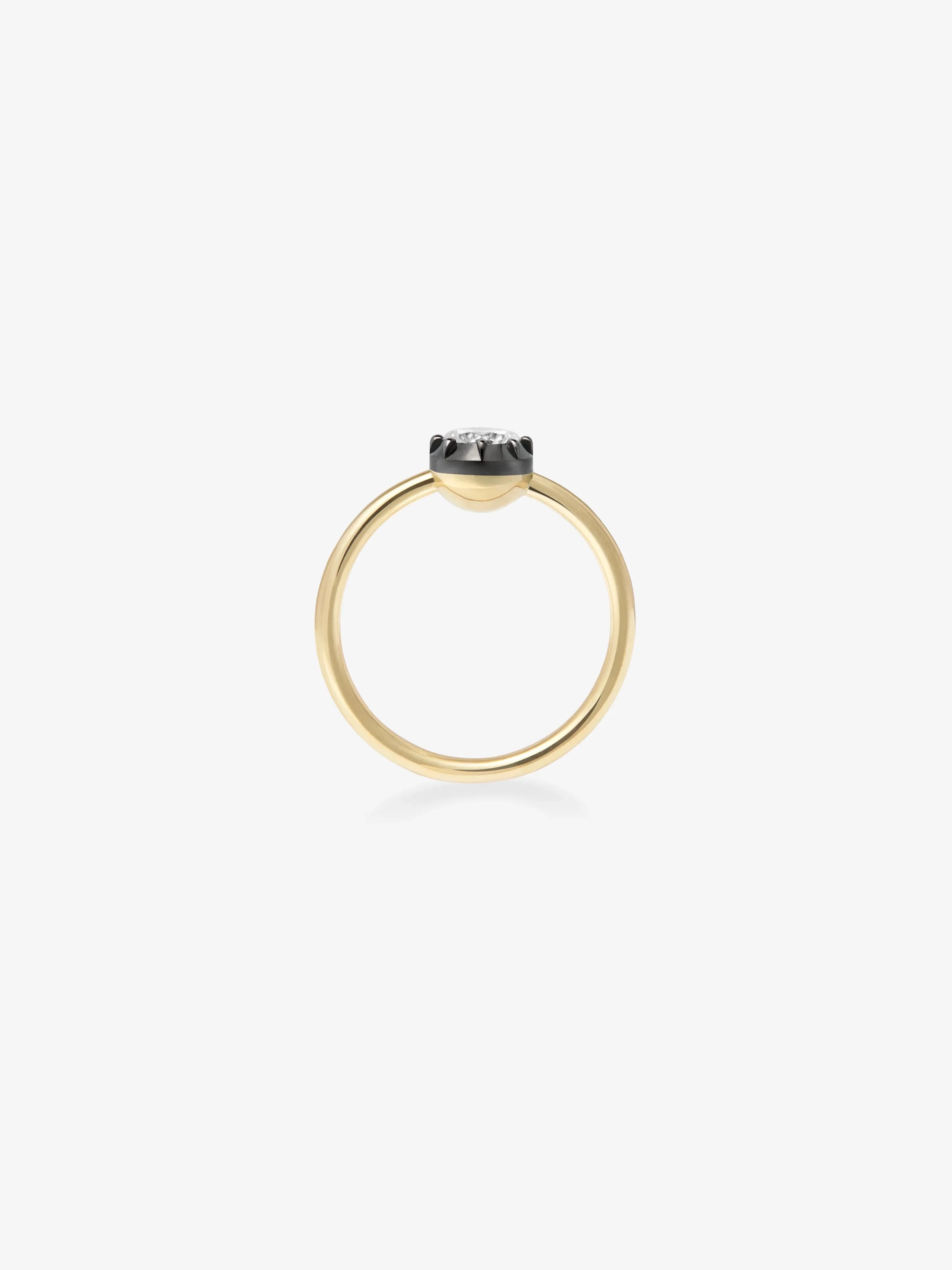 0.50ct Diamond & Blackened Gold Button Back Ring - Image 4