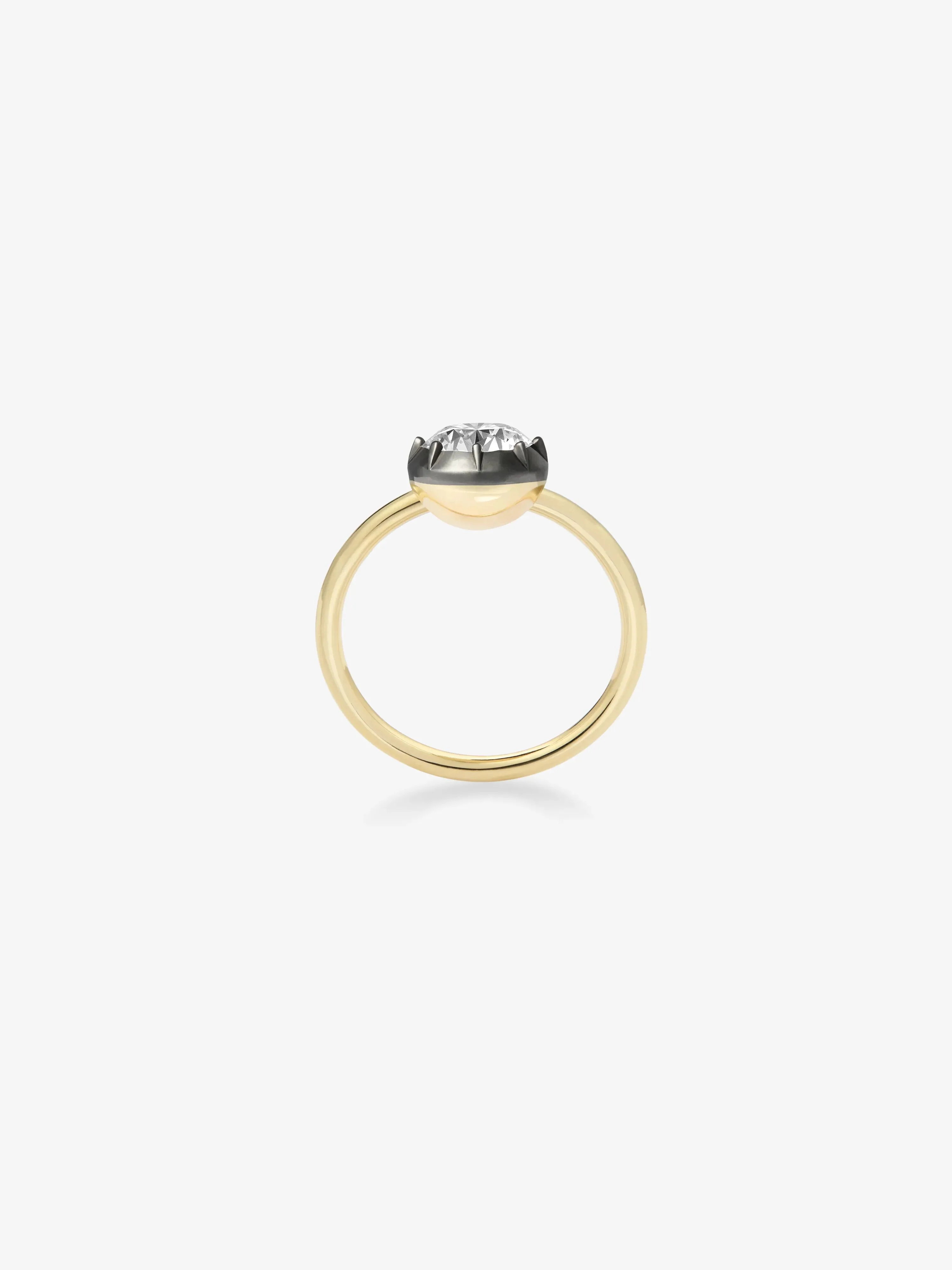 1.50ct Diamond & Blackened Gold Button Back Ring - Image 4