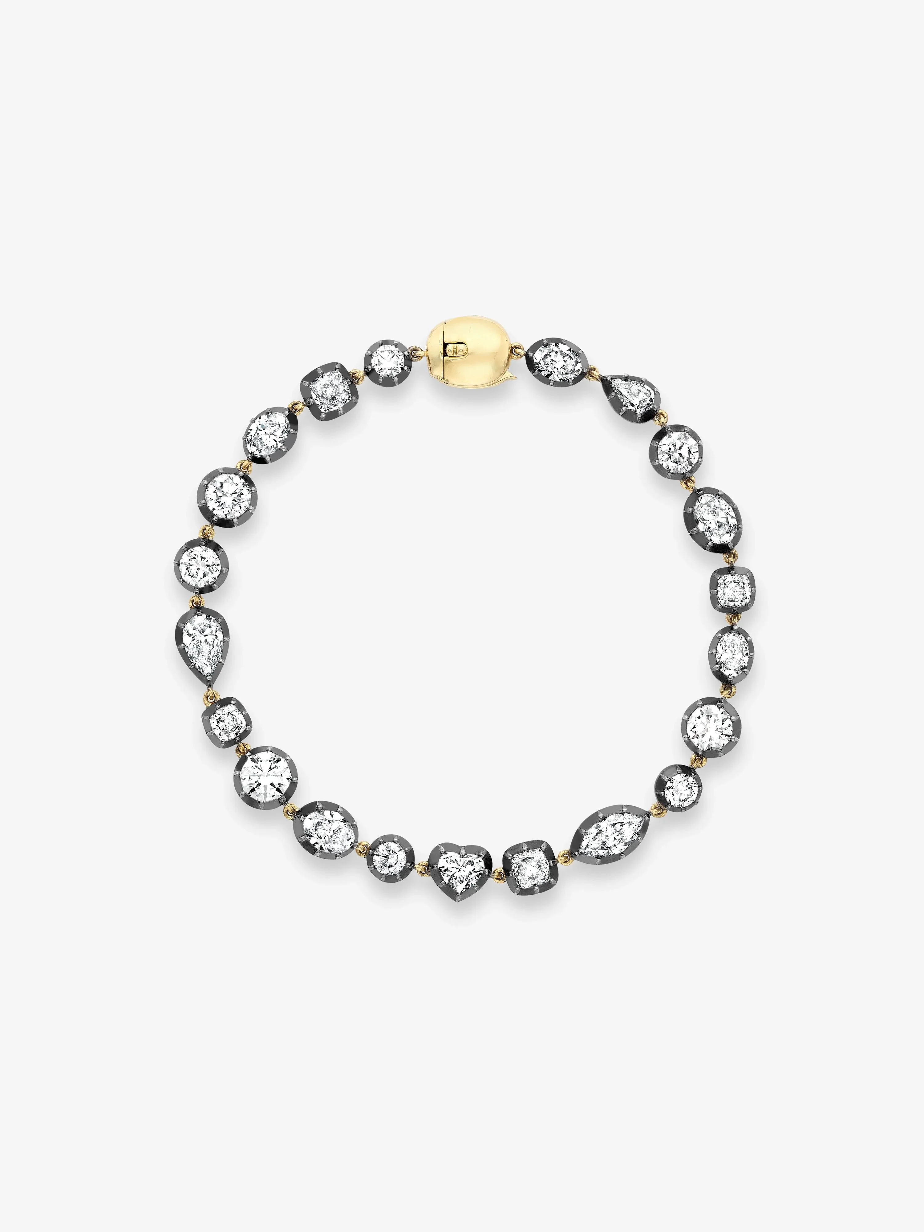 Signature Multi-Shape Diamond Button Back Bracelet