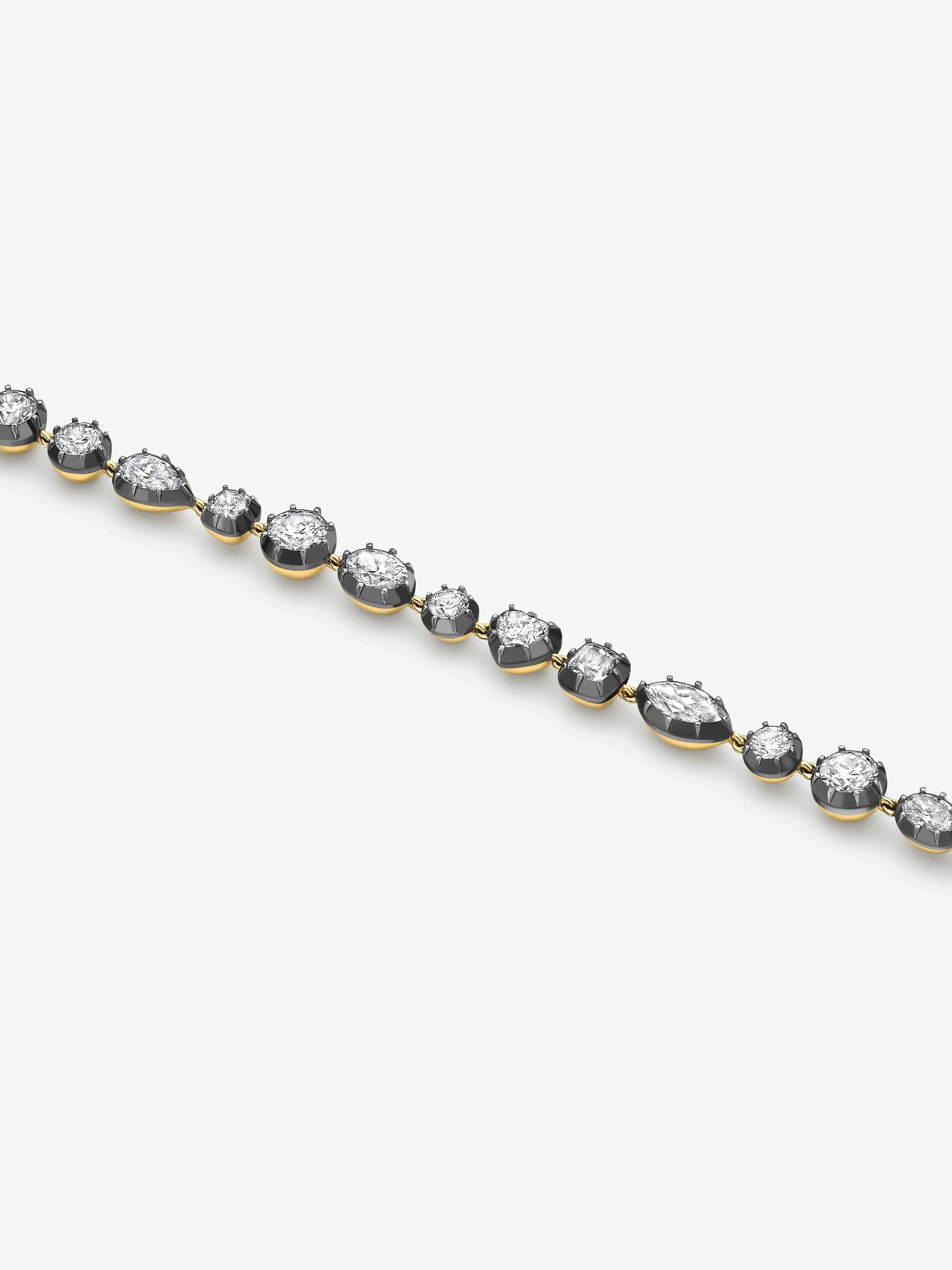 Signature Multi-Shape Diamond Button Back Bracelet - Image 2
