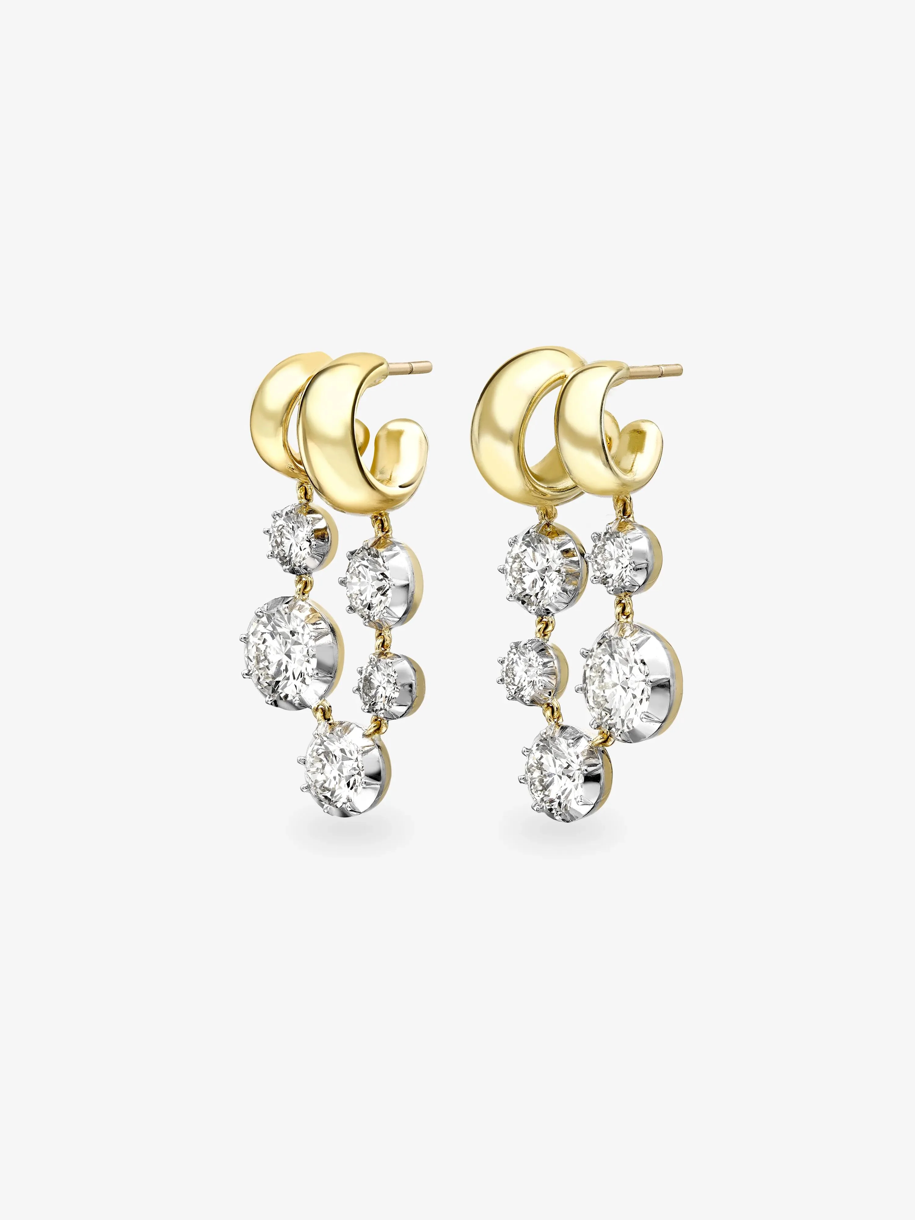 Solar Diamond & White Gold Gypset Earrings - Image 2