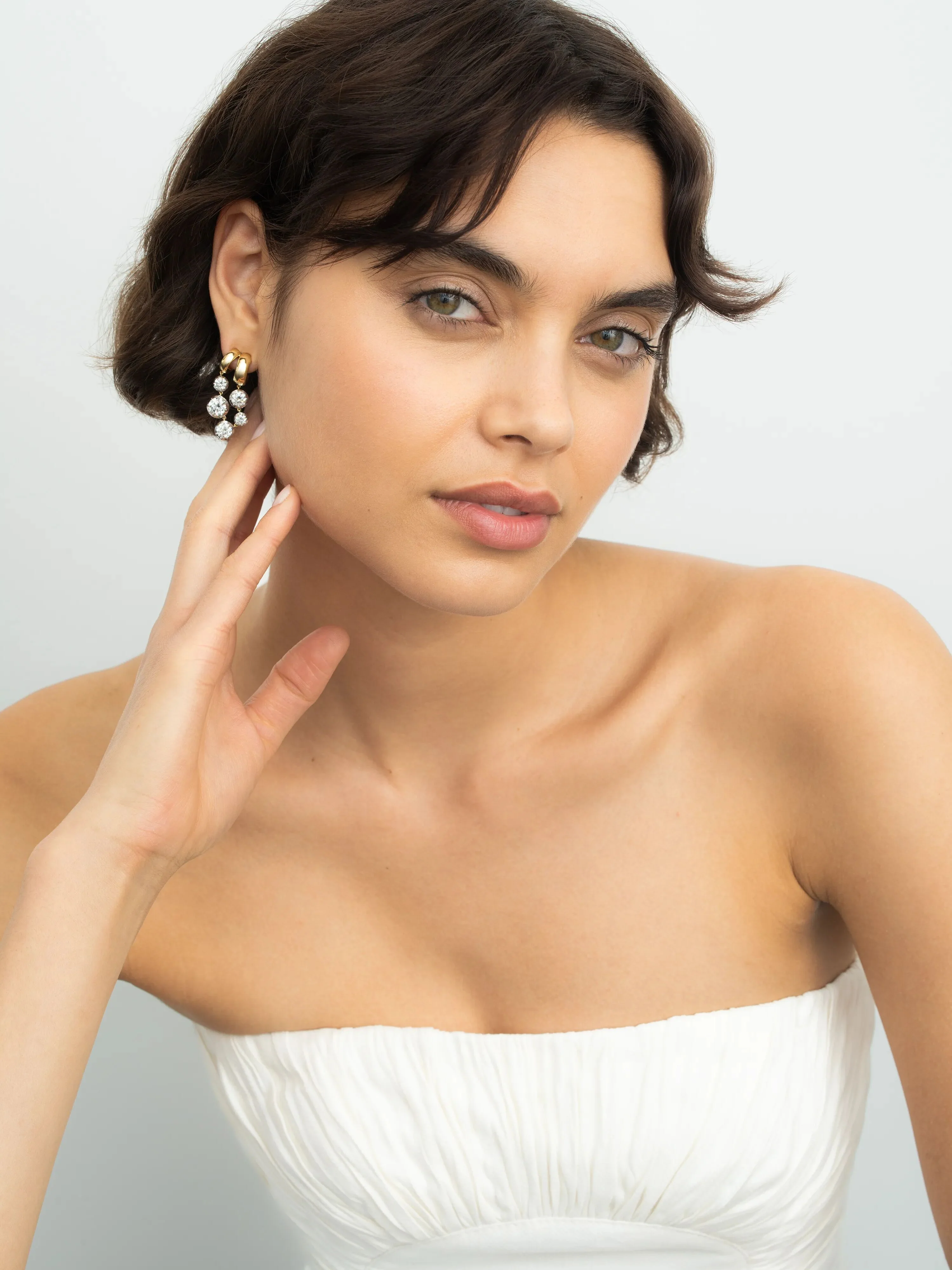 Solar Diamond & White Gold Gypset Earrings - Image 3