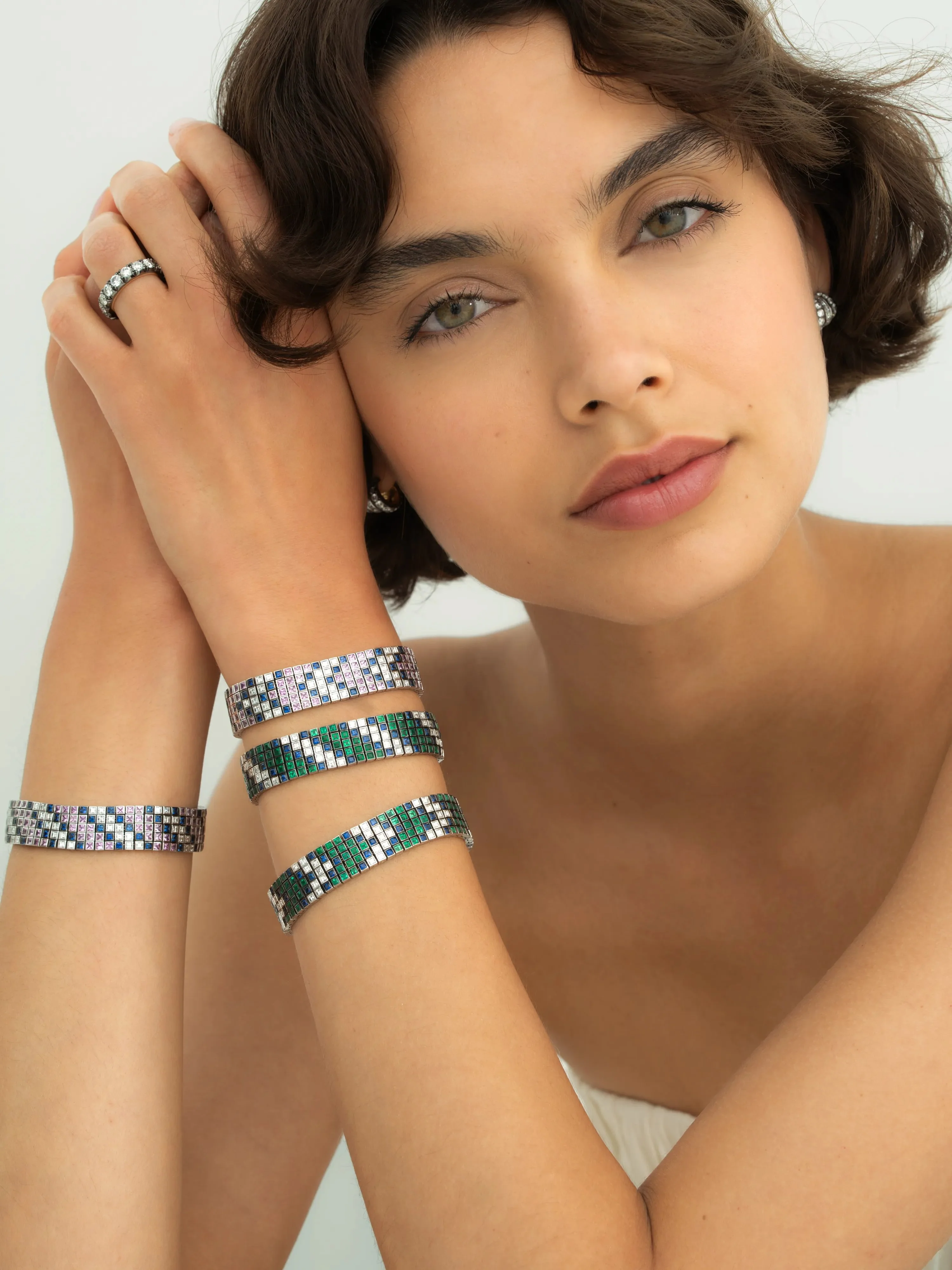 Tapestry Diamond & Sapphire Italic Bracelet - Image 3