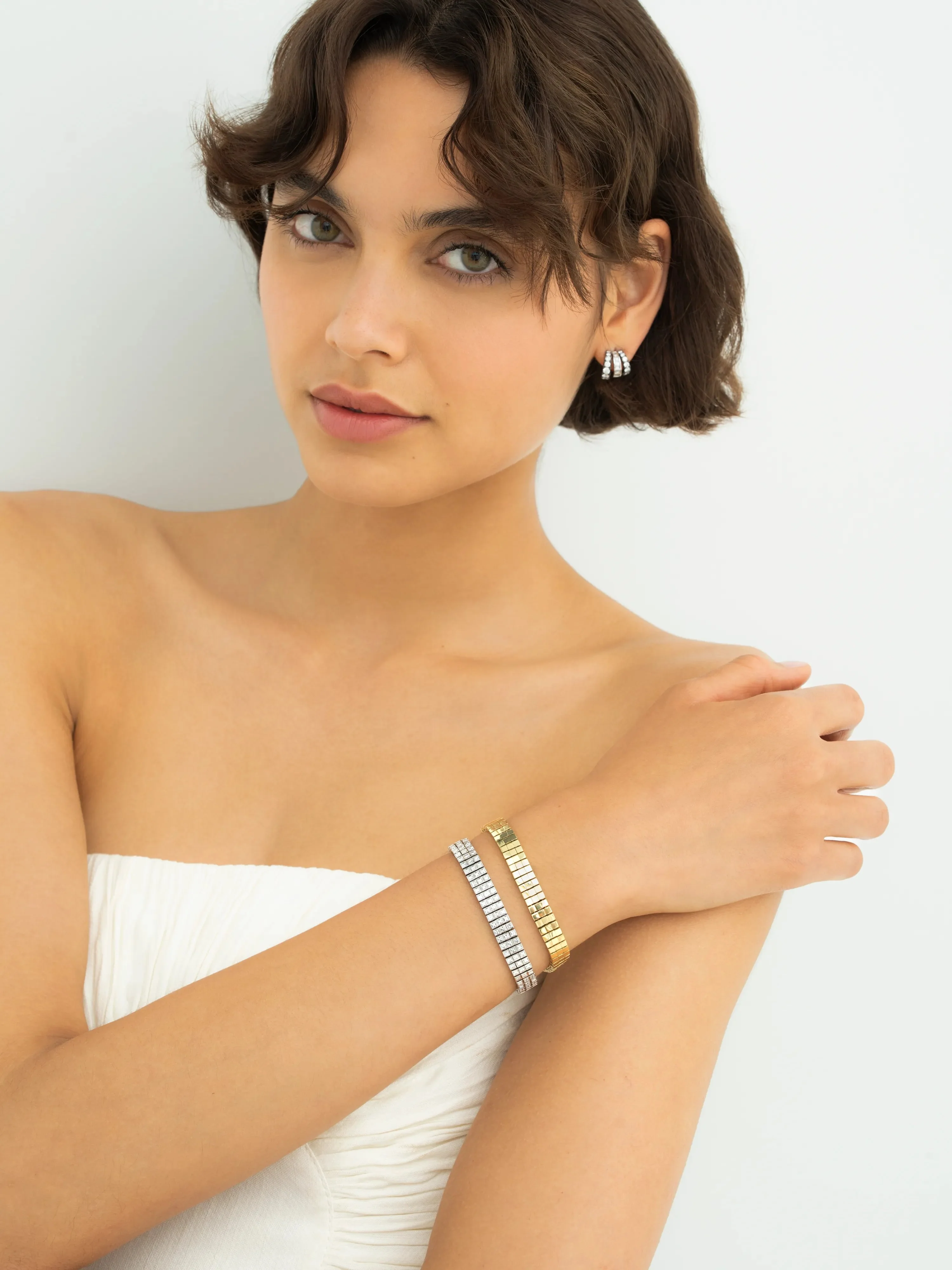 Tapestry Three Row Gold Bracelet - Image 3