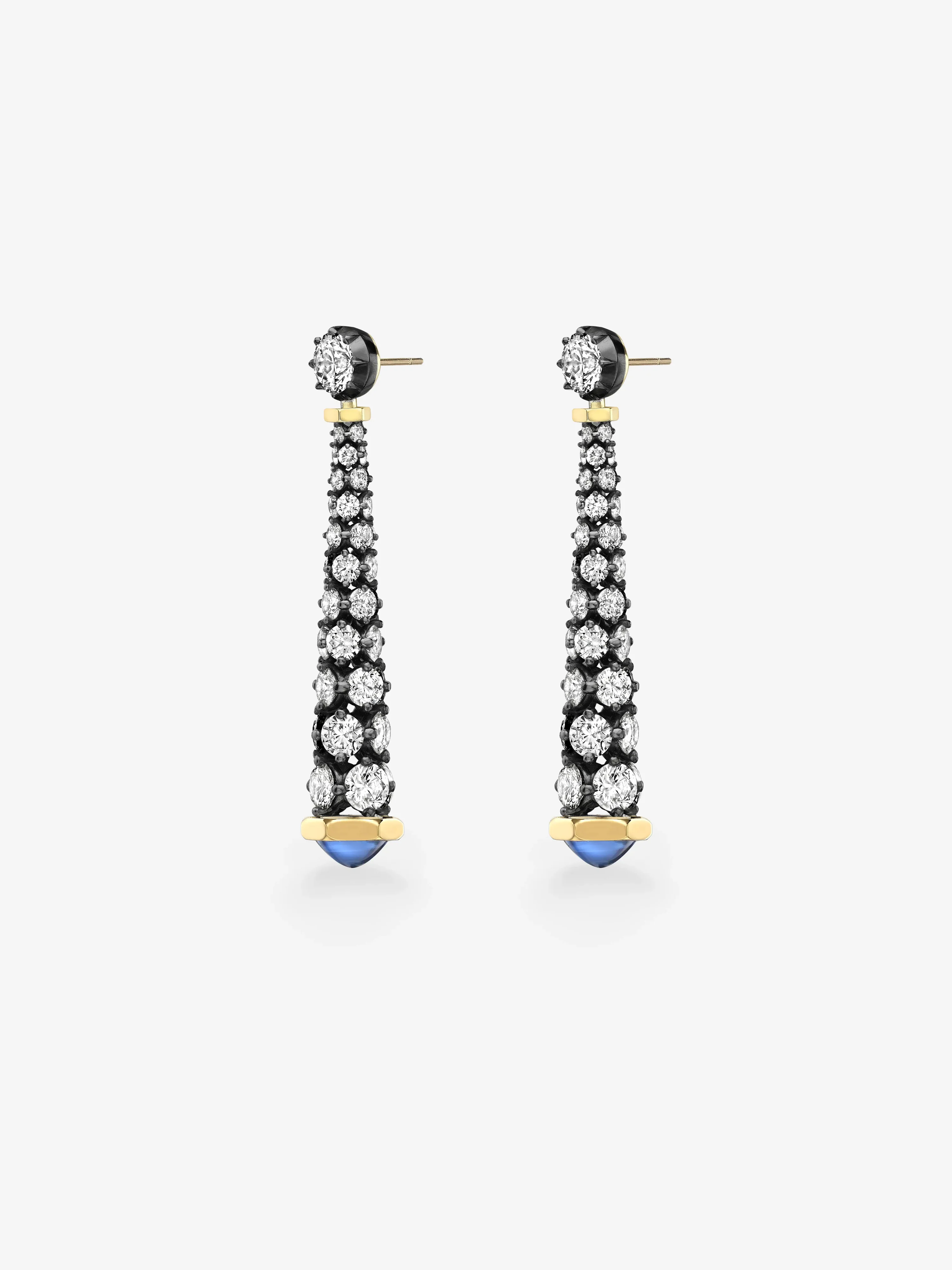Tempest Diamond & Sapphire Earrings - Image 2