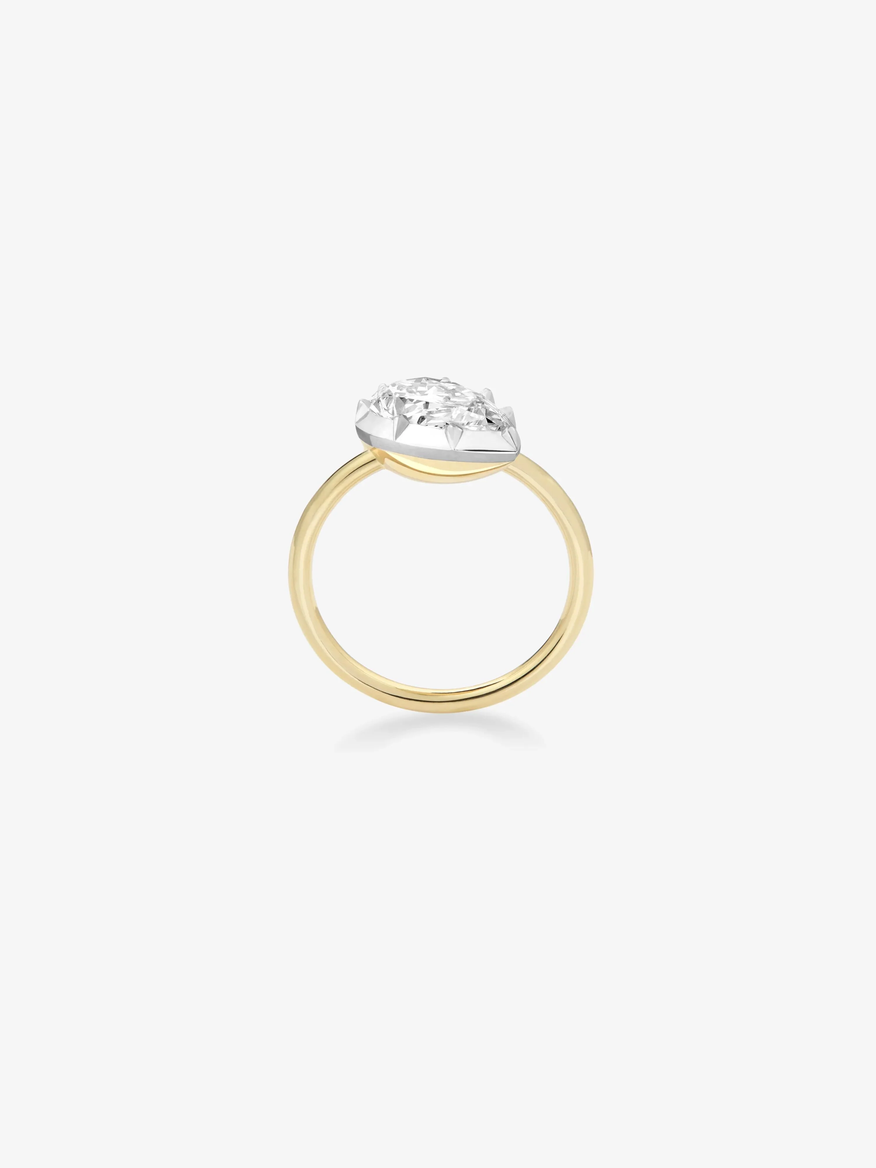 2.50ct Tilted Pear Diamond Button Back Ring - Image 4