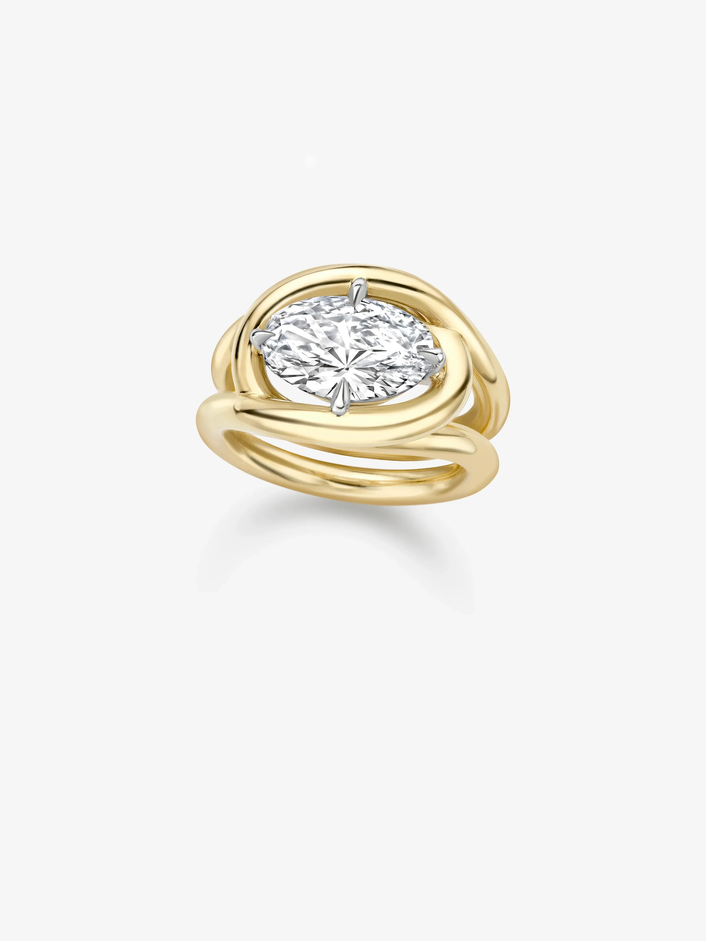 Twisted Gold 3.01ct Oval Diamond Ring - Image 2